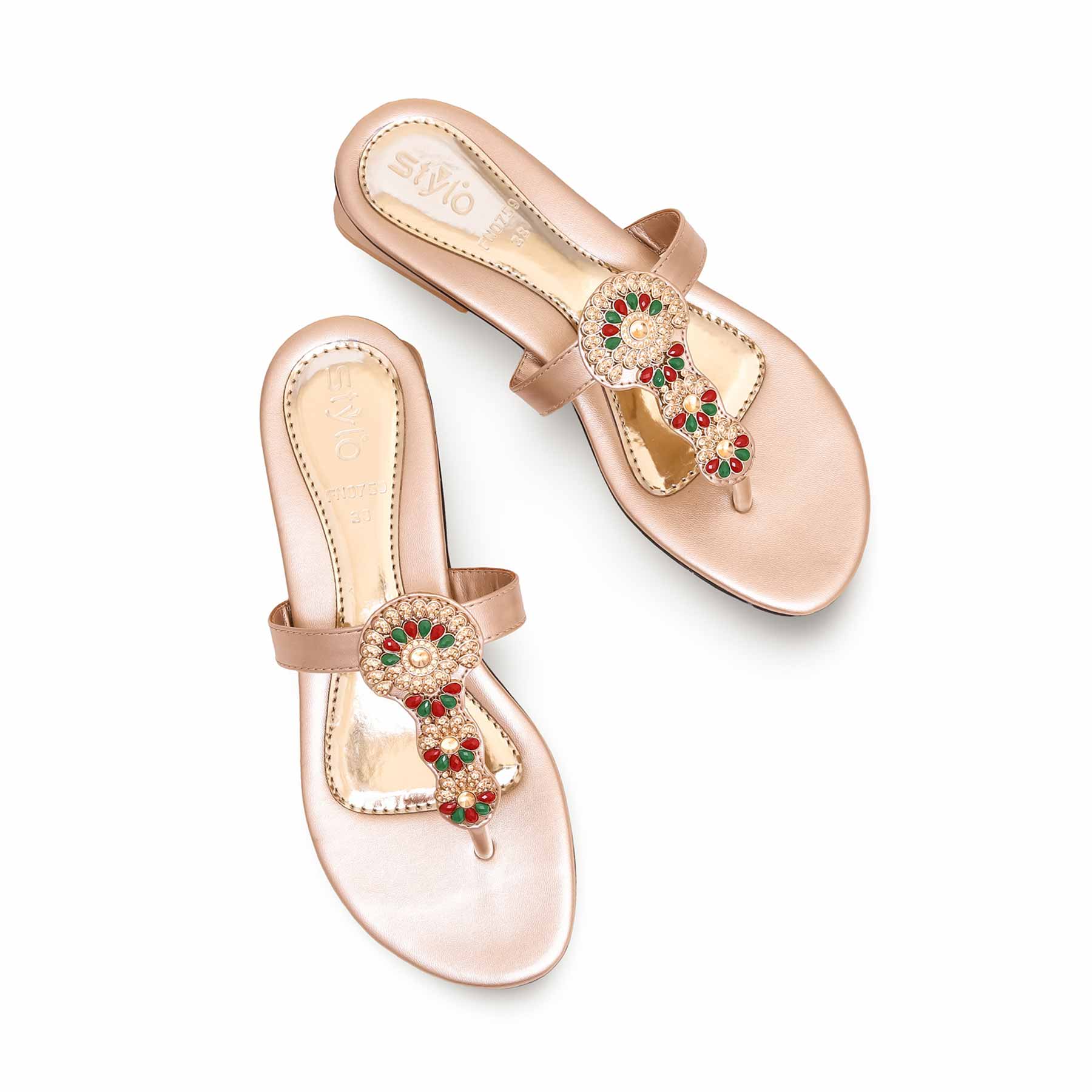 Golden Fancy Chappal FN0759 - Image 5