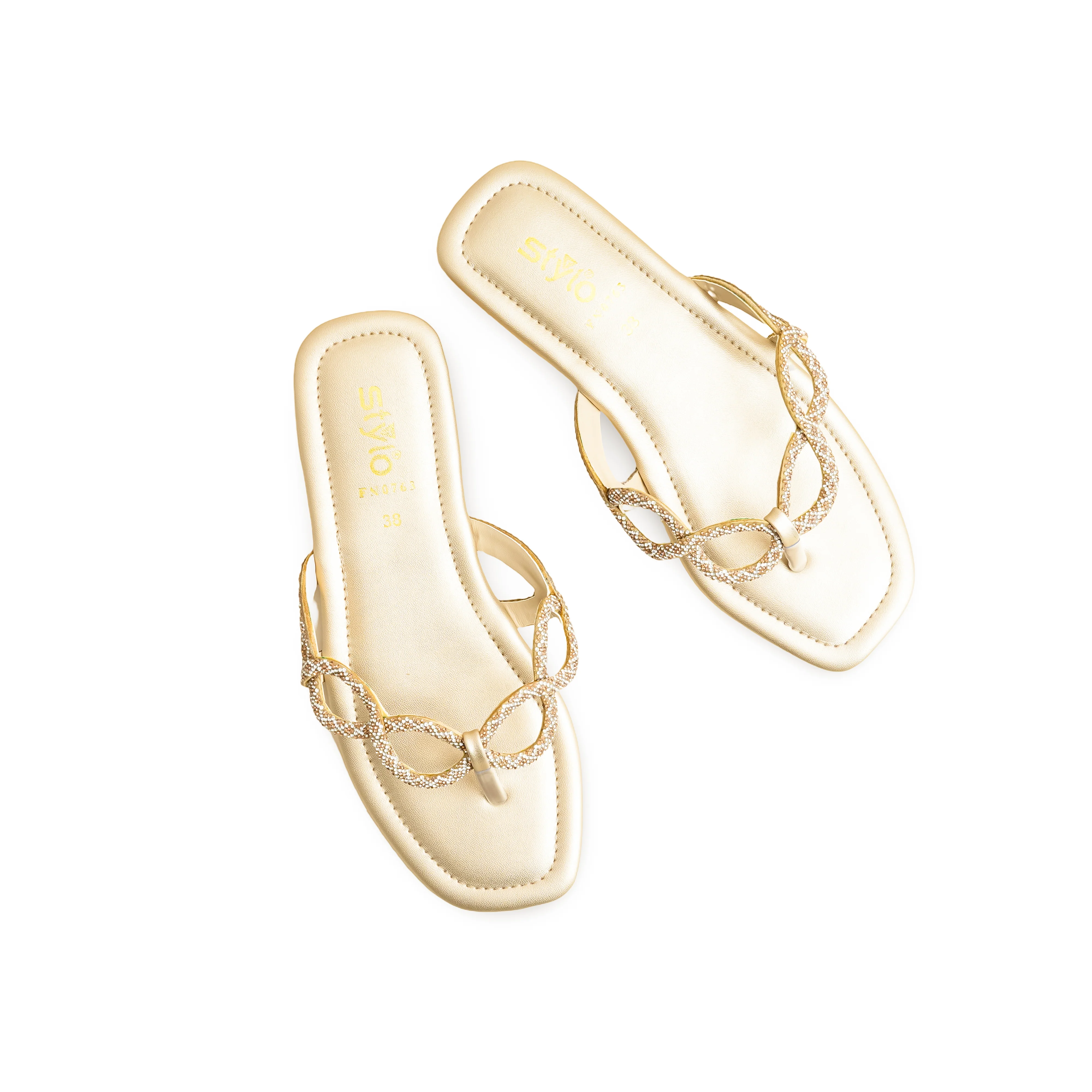Golden Fancy Chappal FN0763 - Image 5