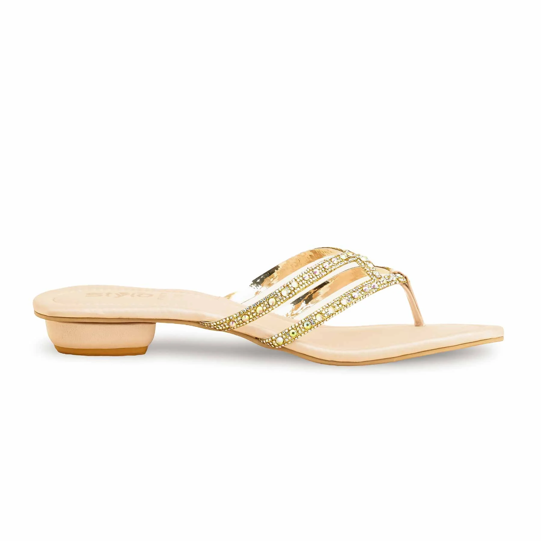 Golden Fancy Chappal FN0779 - Image 2