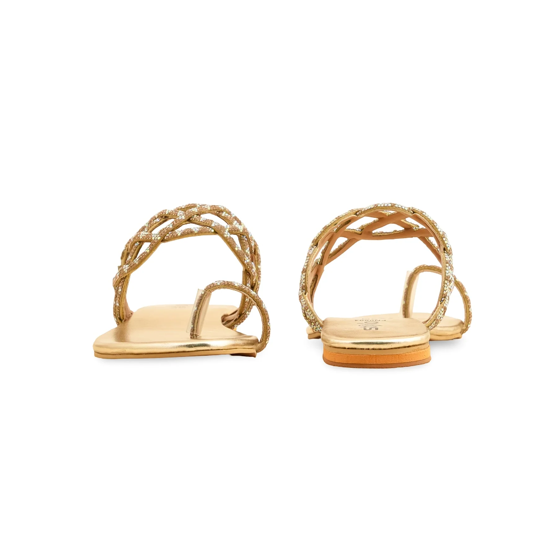 Golden Fancy Chappal For Women FN0804 - Image 5