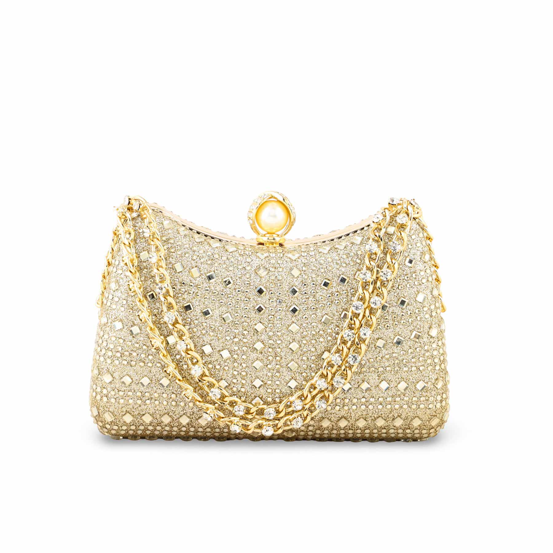 Golden Fancy Clutch For Ladies P24385 - Image 2