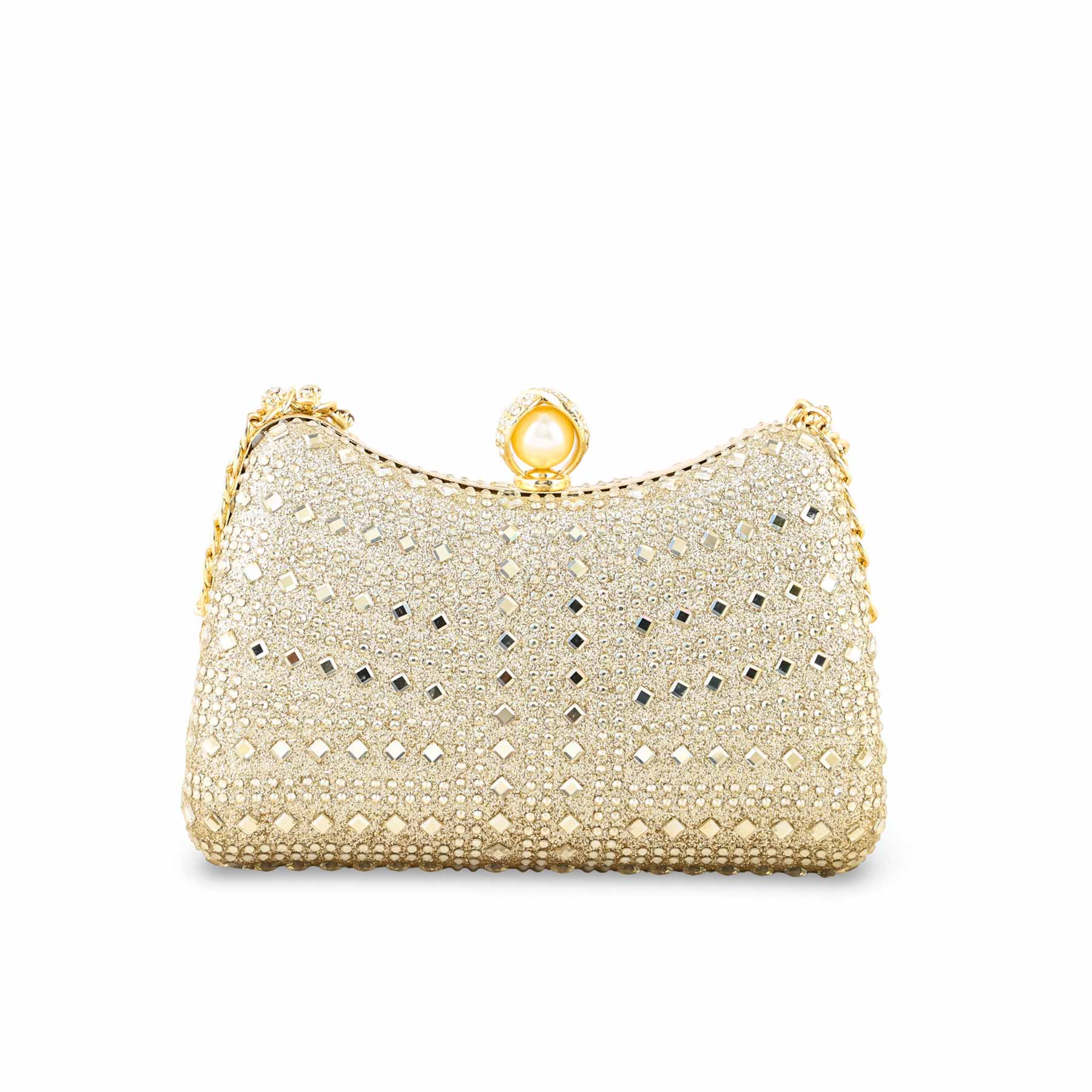Golden Fancy Clutch For Ladies P24385 - Image 4