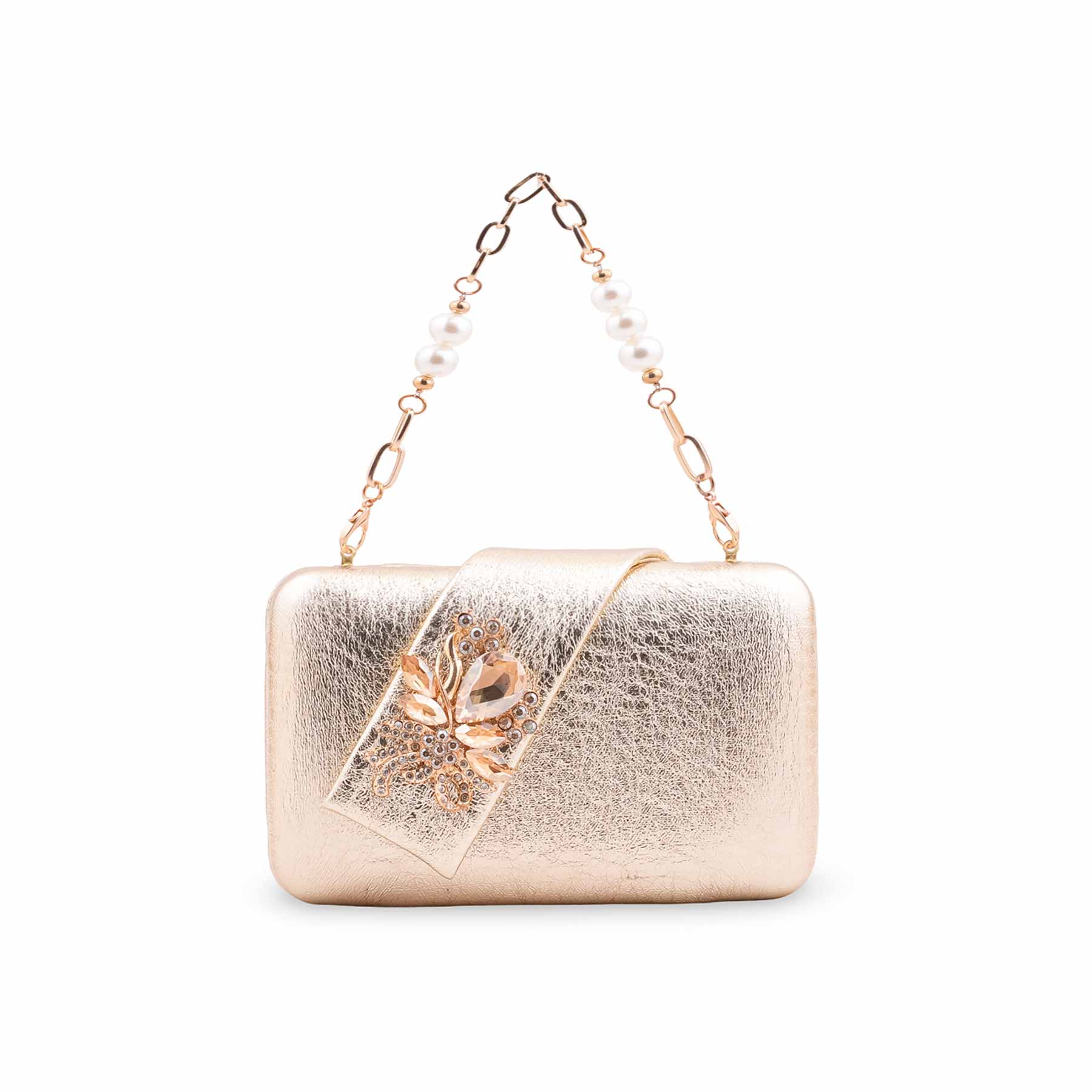 Golden Fancy Clutch For Ladies P24446 - Image 2