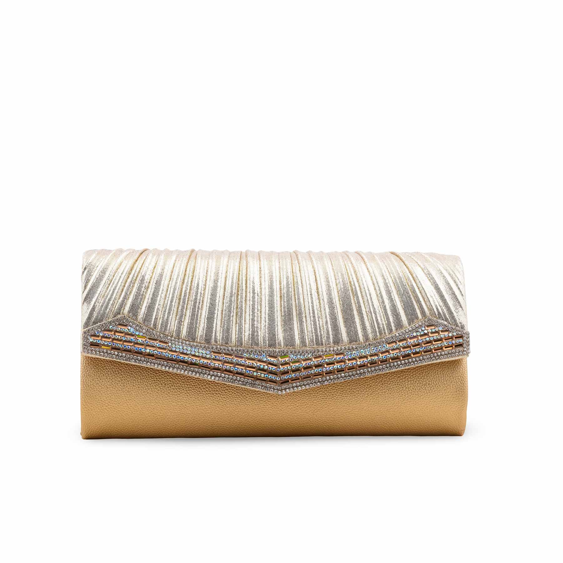 Golden Fancy Clutch For Women P24420 - Image 2