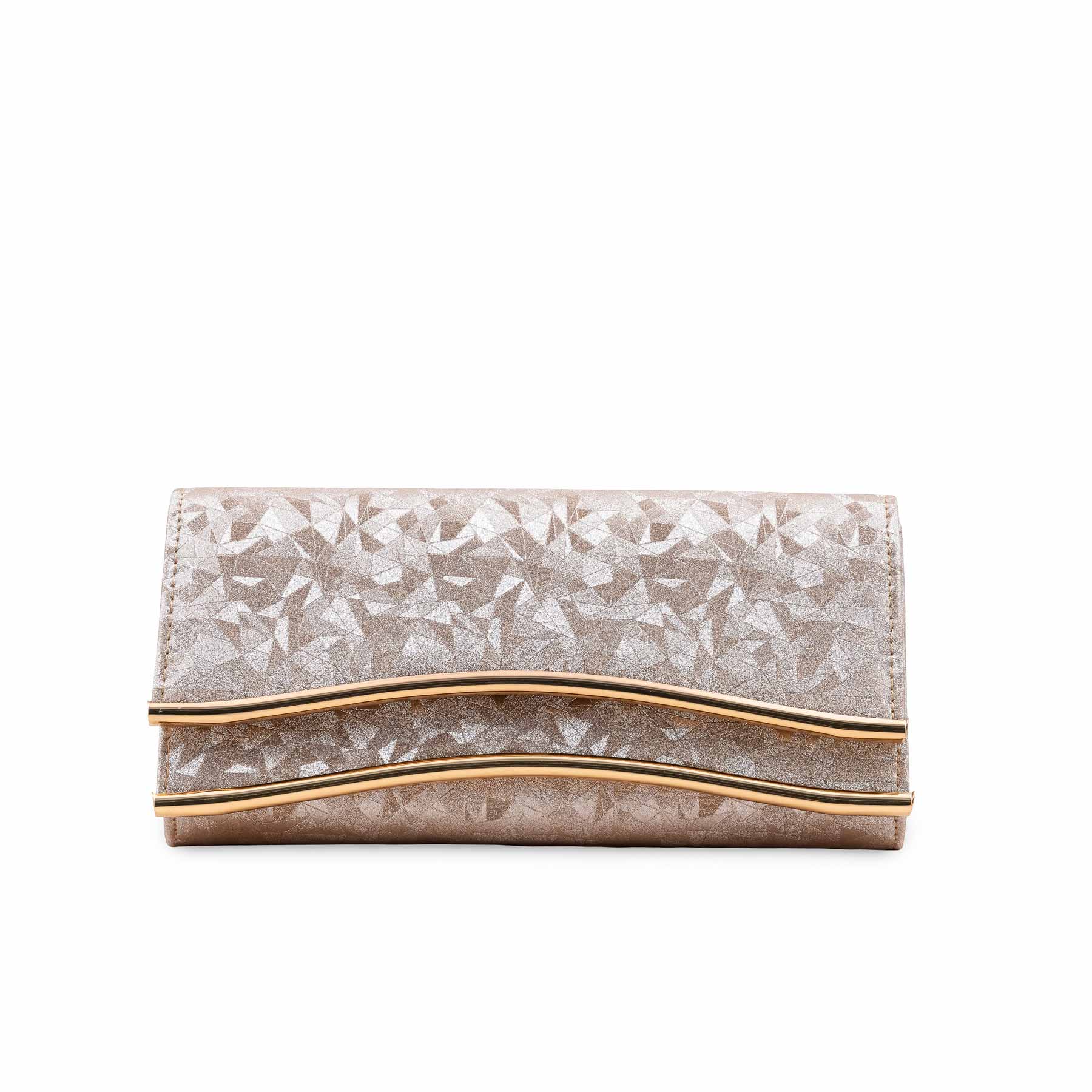 Golden Fancy Clutch For Women P24425 - Image 2