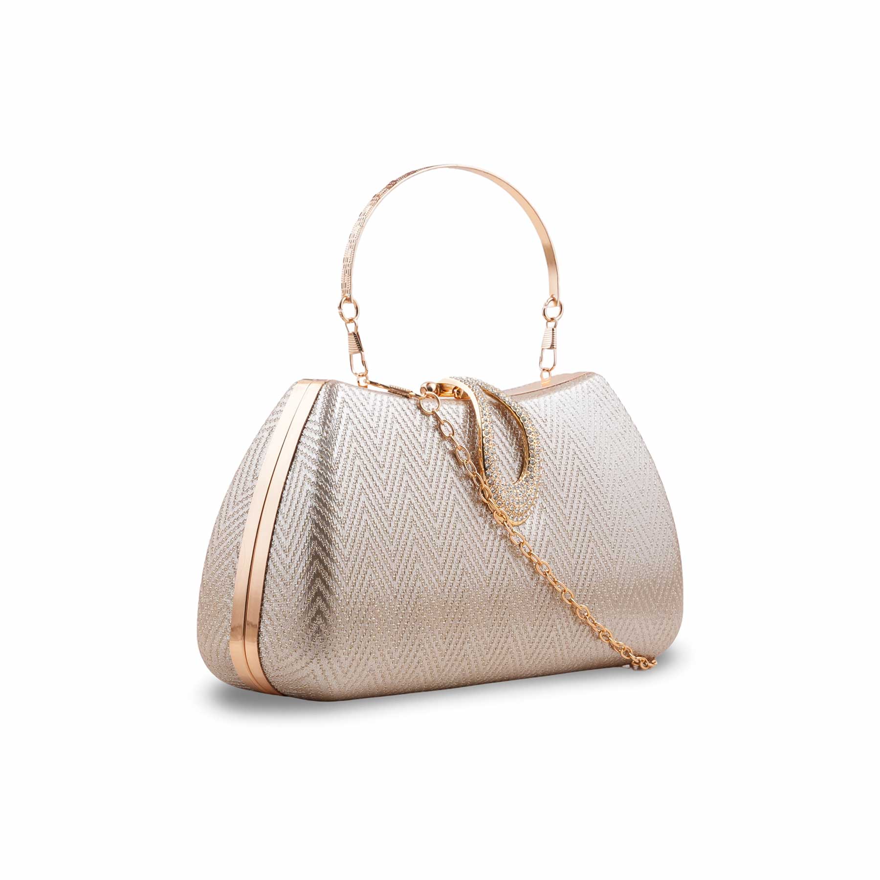 Golden Fancy Clutch For Women P24433 - Image 3