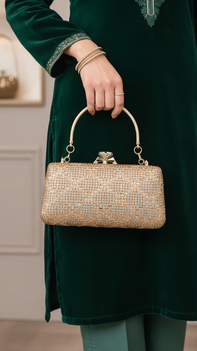 Golden Fancy Clutch P24205