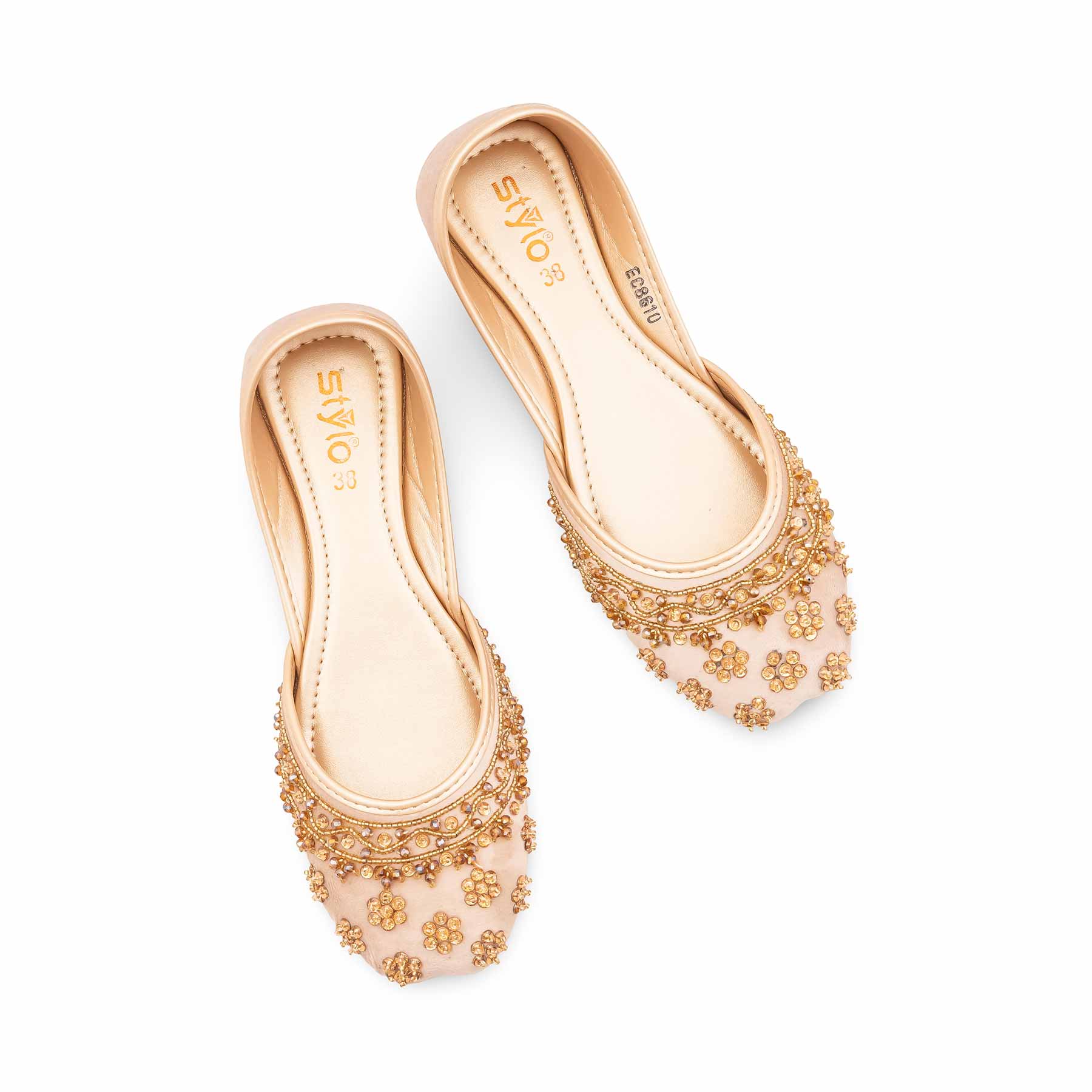 Golden Fancy Khussa For Ladies EC8610 - Image 6