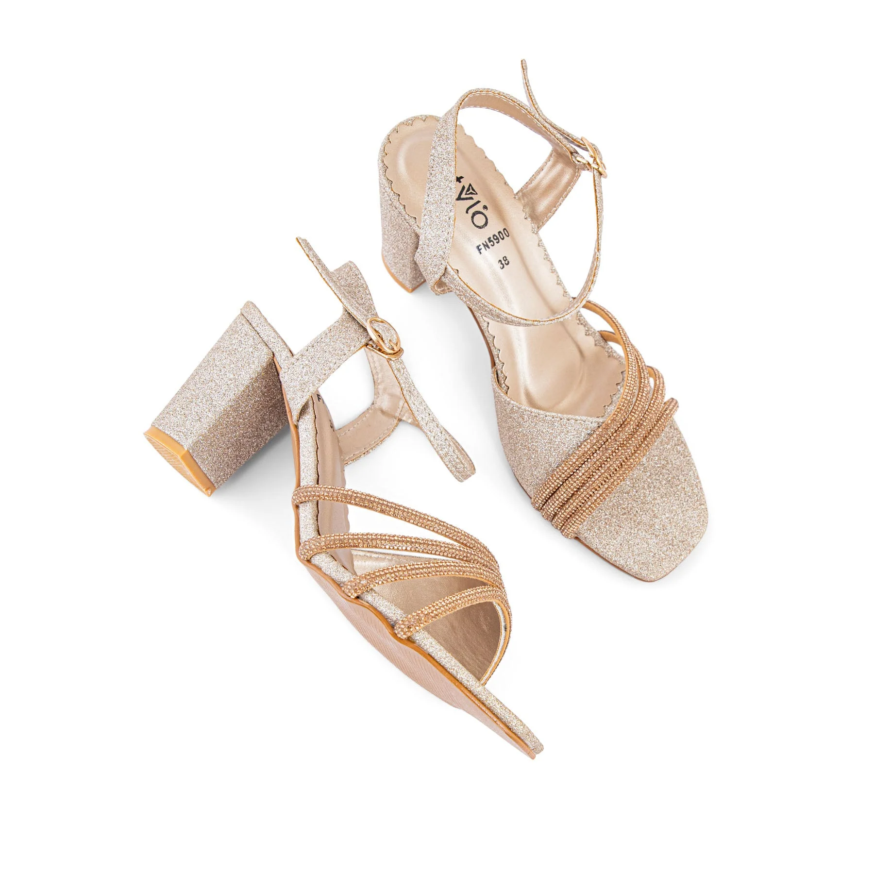 Golden Fancy Sandal FN5900 - Image 4