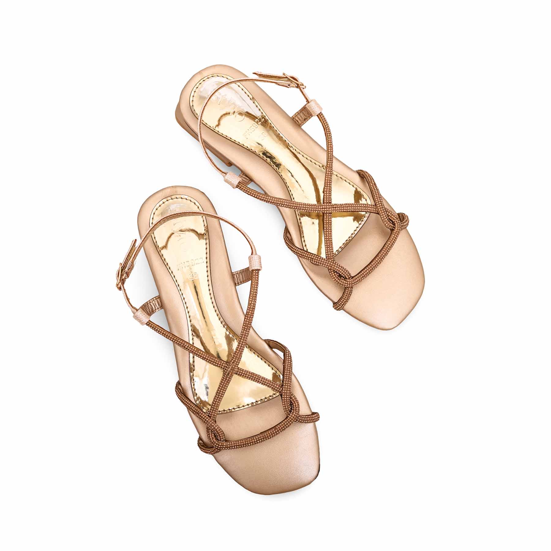 Golden Fancy Sandal FN5922 - Image 5
