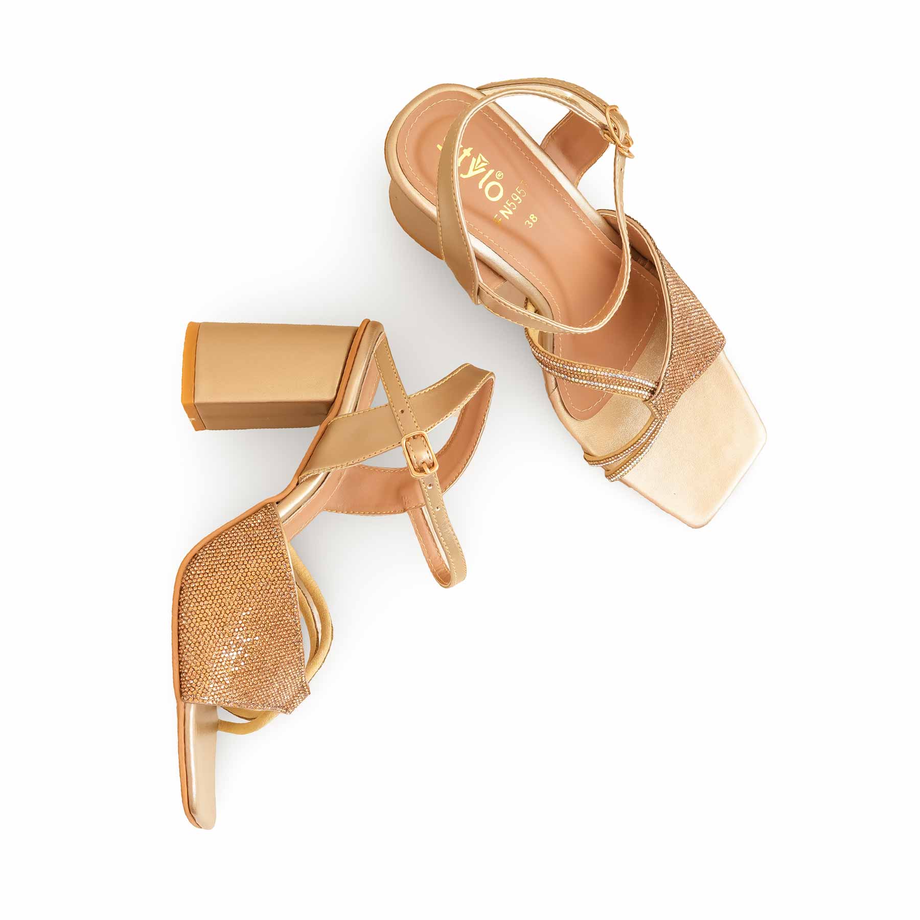 Golden Fancy Sandal FN5957 - Image 4