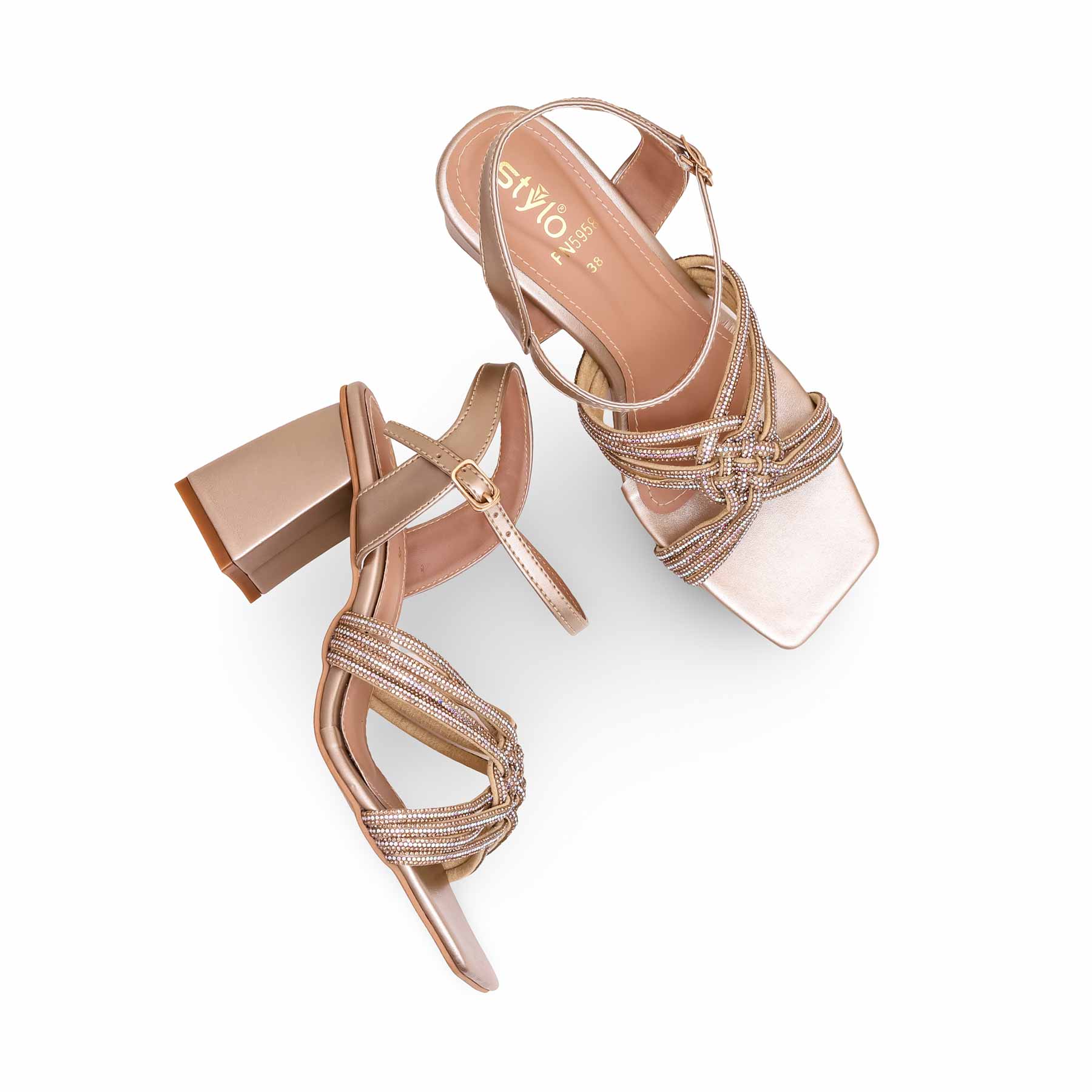 Golden Fancy Sandal FN5958 - Image 5