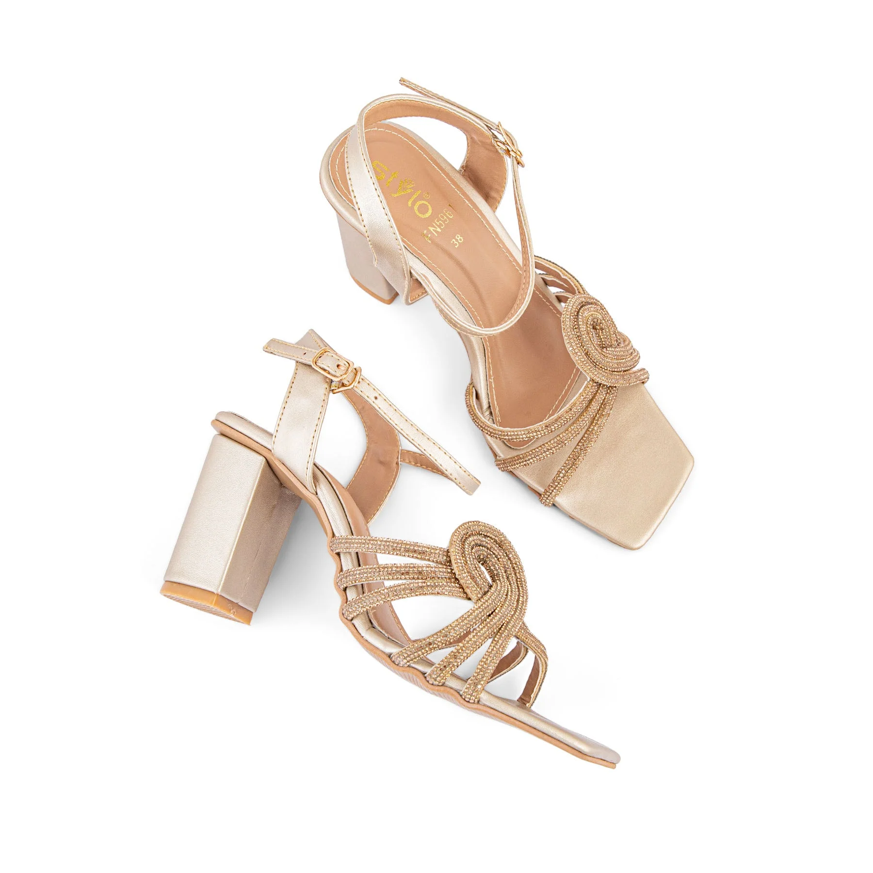 Golden Fancy Sandal FN5961 - Image 4