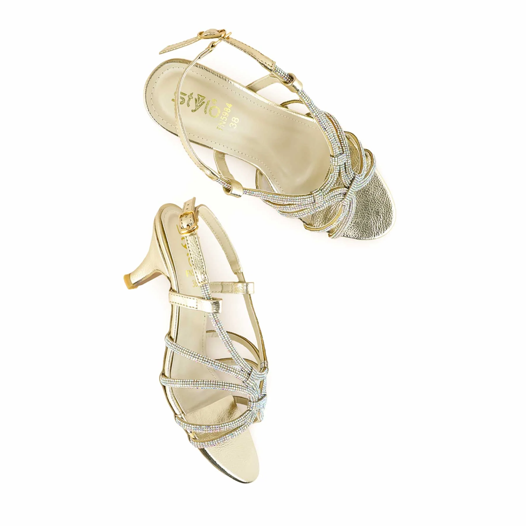 Golden Fancy Sandal FN5984 - Image 5