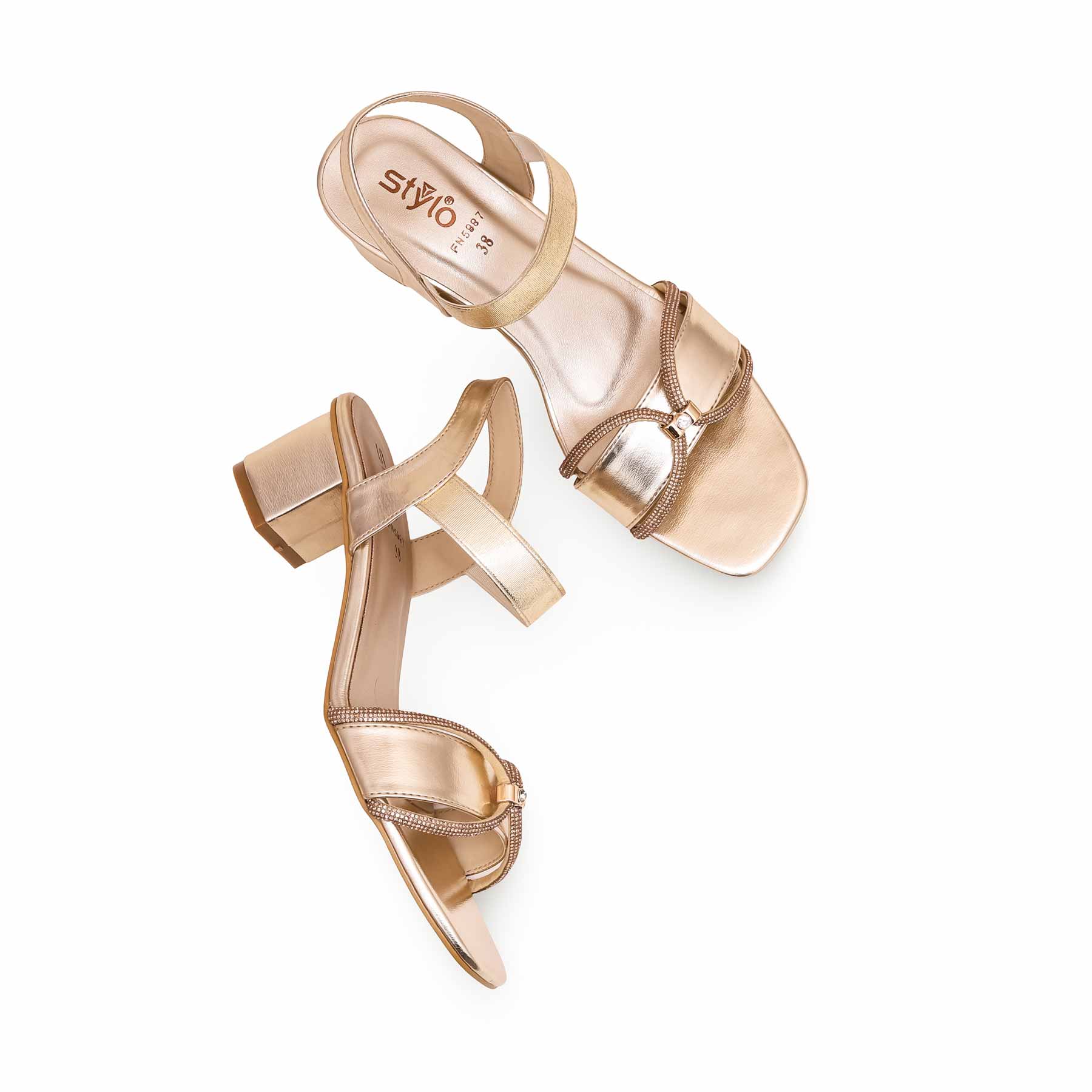 Golden Fancy Sandal FN5987 - Image 4