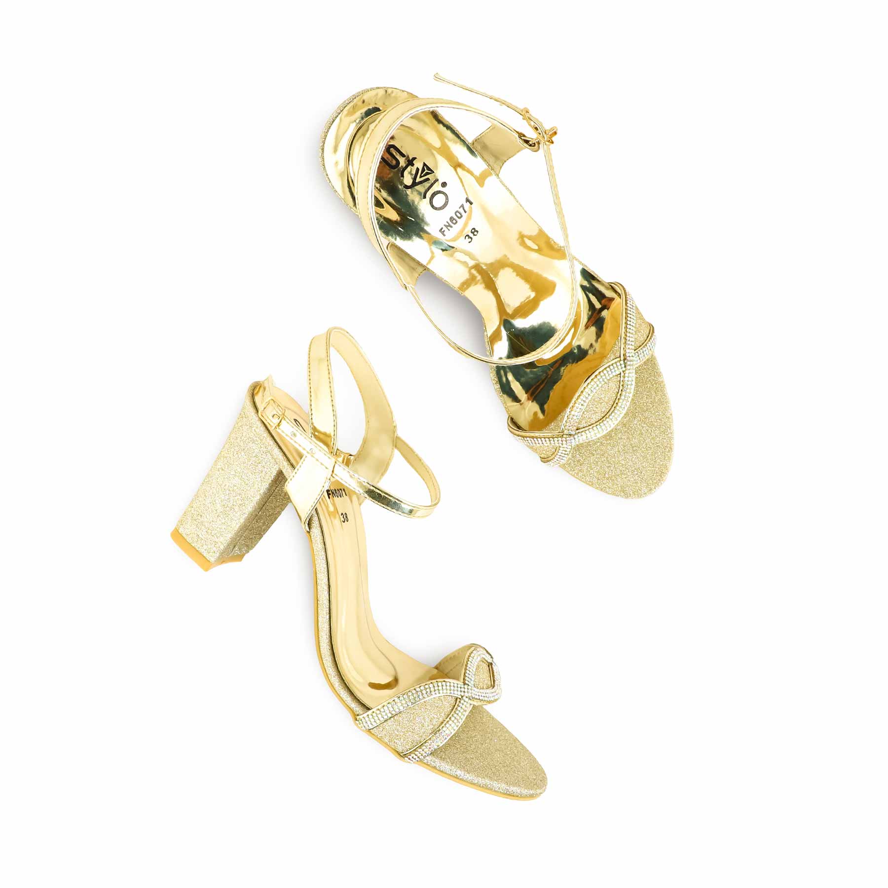 Golden Fancy Sandal FN6071 - Image 5