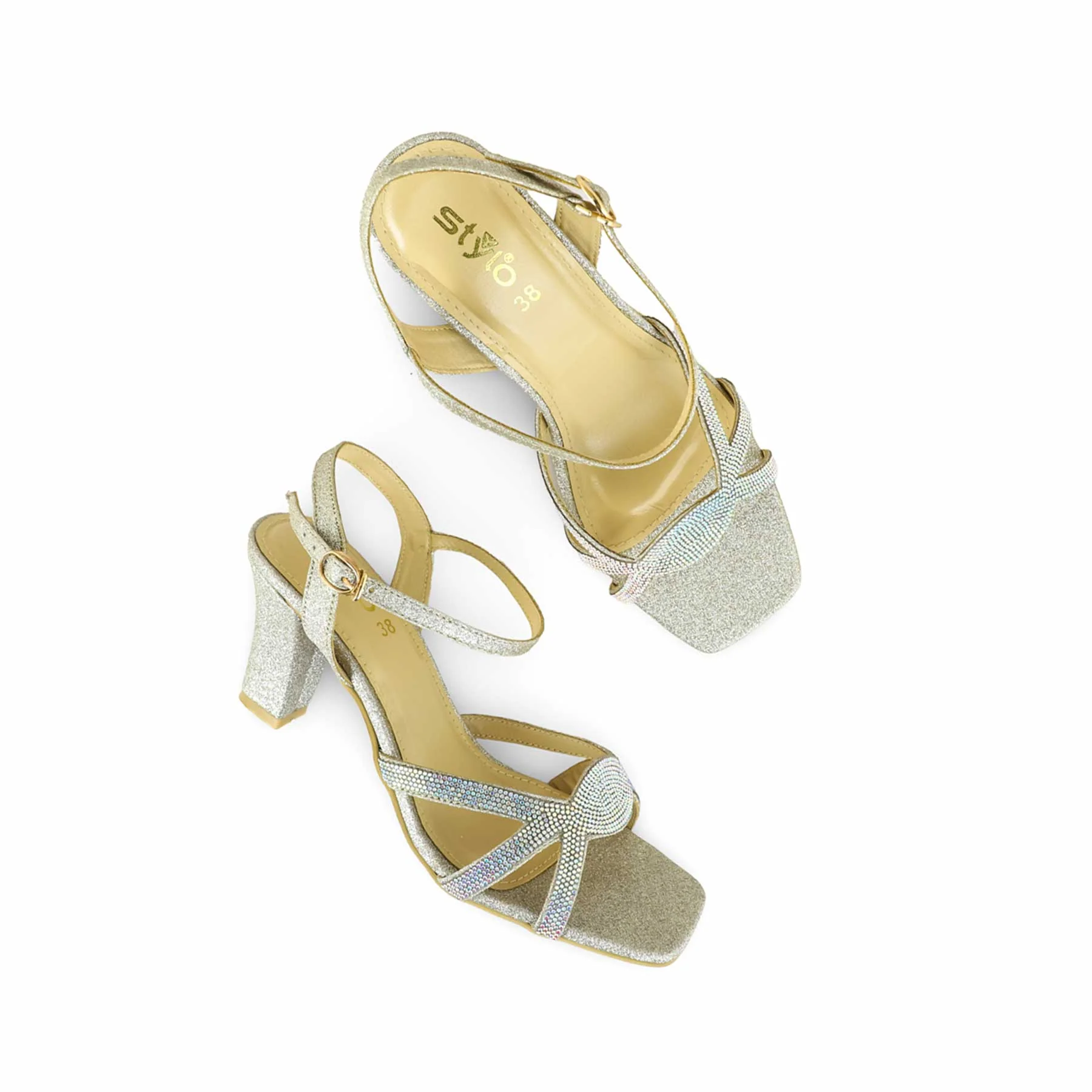 Golden Fancy Sandal FN6096 - Image 5