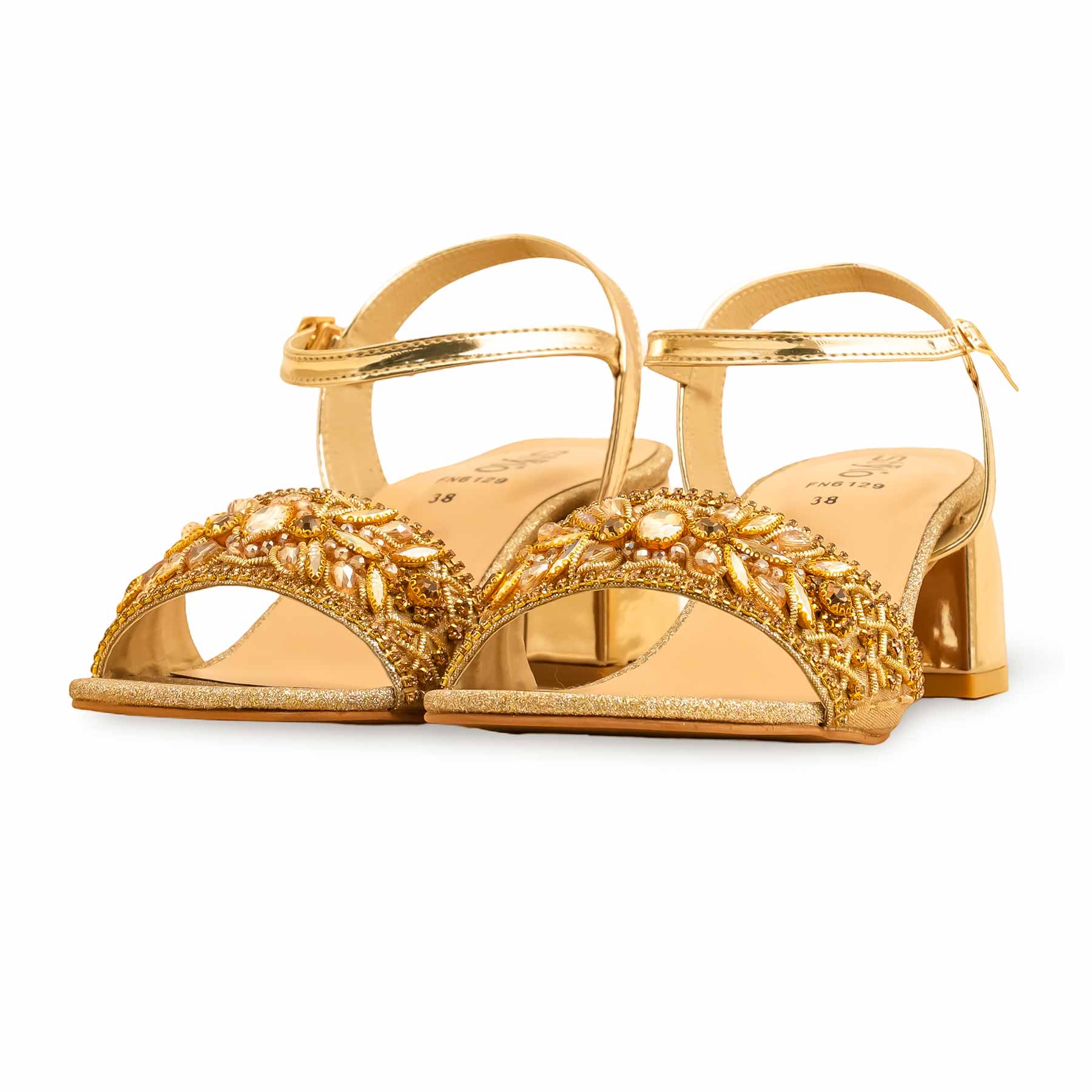 Golden Fancy Sandal FN6129 - Image 4