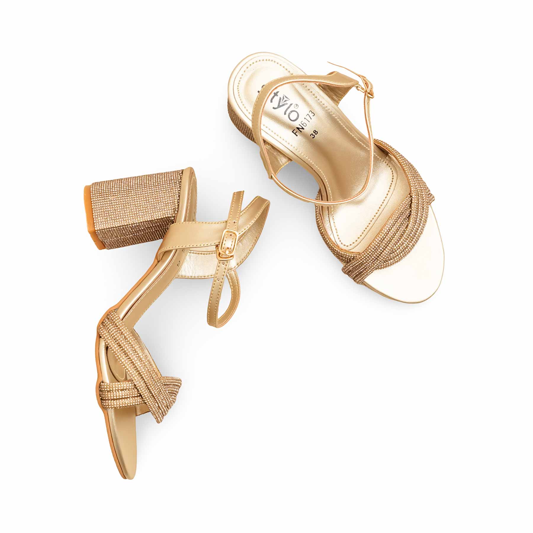 Golden Fancy Sandal FN6173 - Image 5