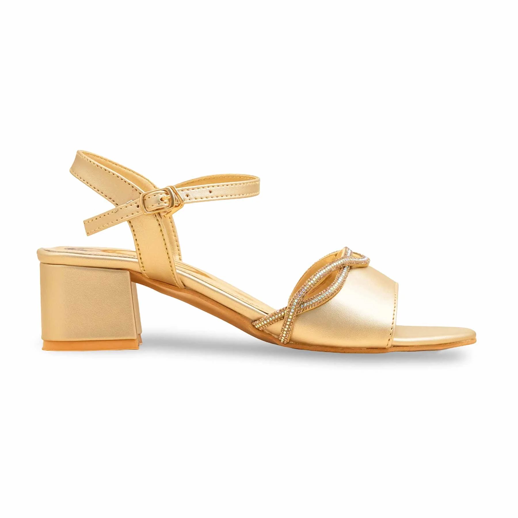 Golden Fancy Sandal For Ladies FN6158 - Image 2