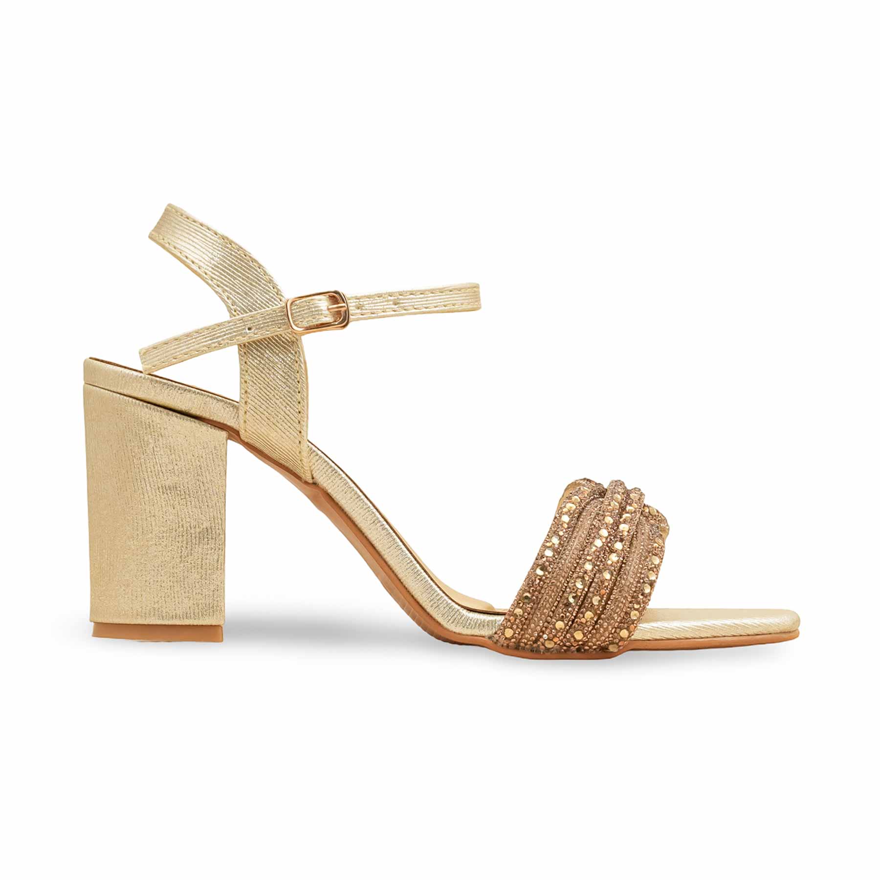 Golden Fancy Sandal For Ladies FN6229 - Image 2