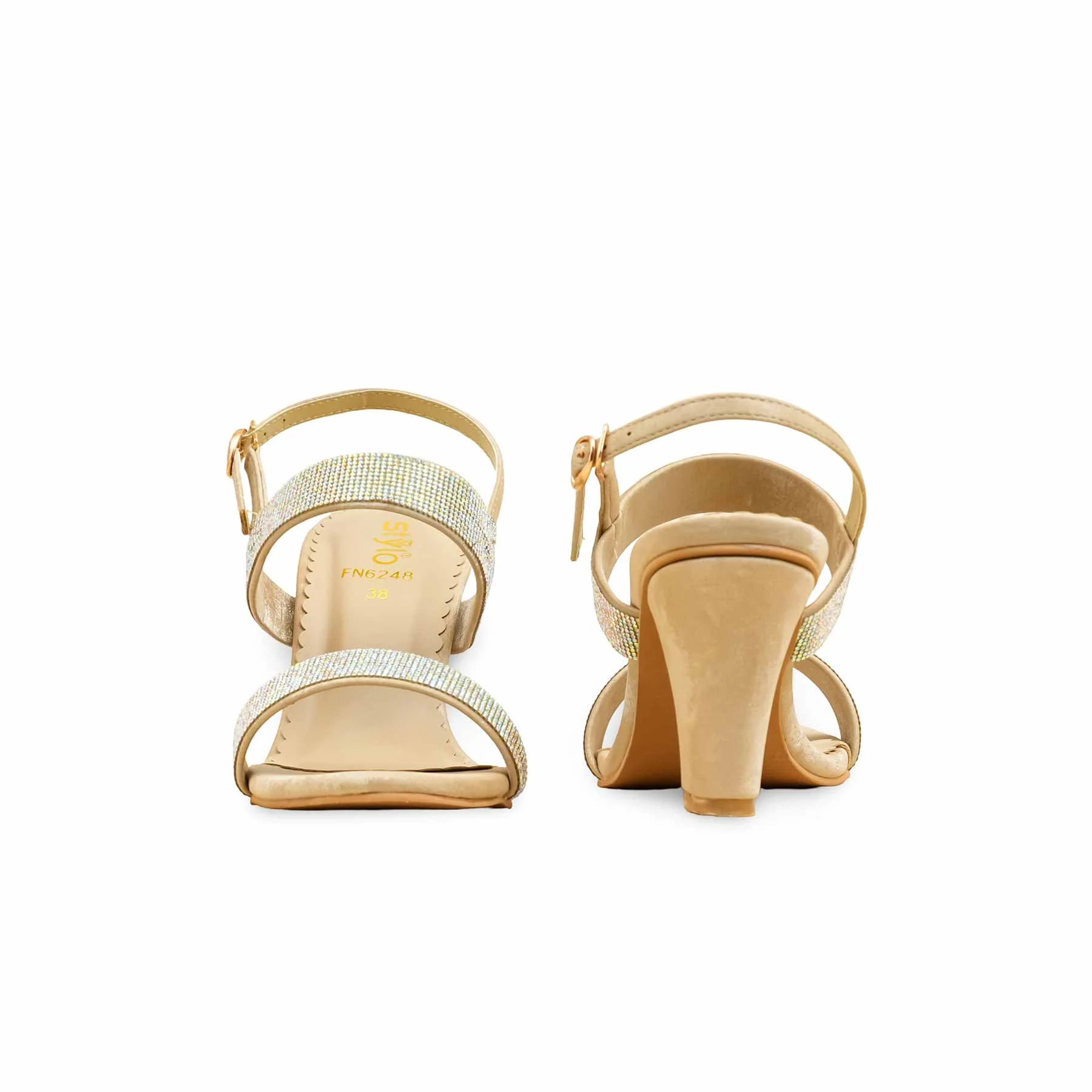 Golden Fancy Sandal For Ladies FN6248 - Image 4