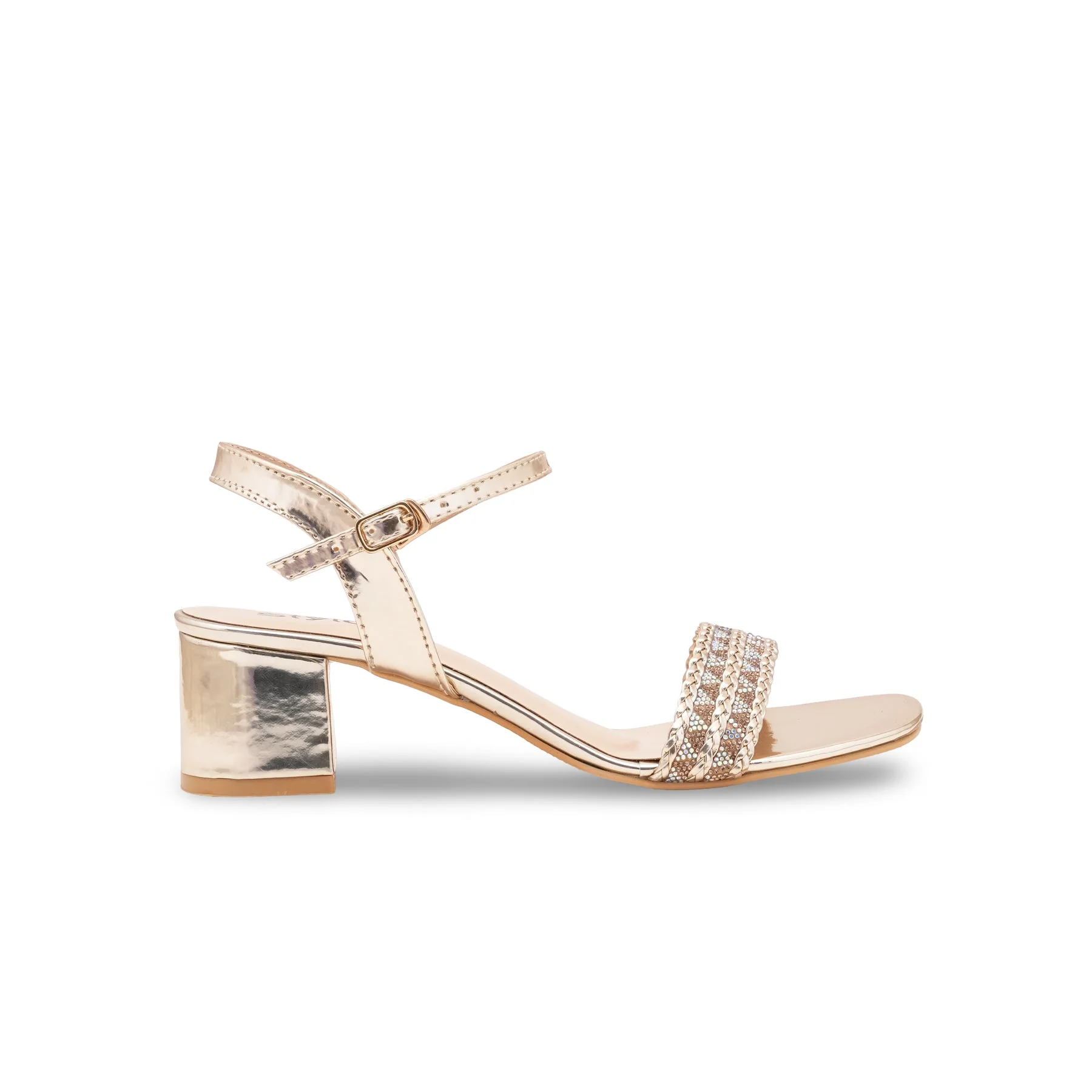 Golden Fancy Sandal For Ladies FN6279 - Image 2