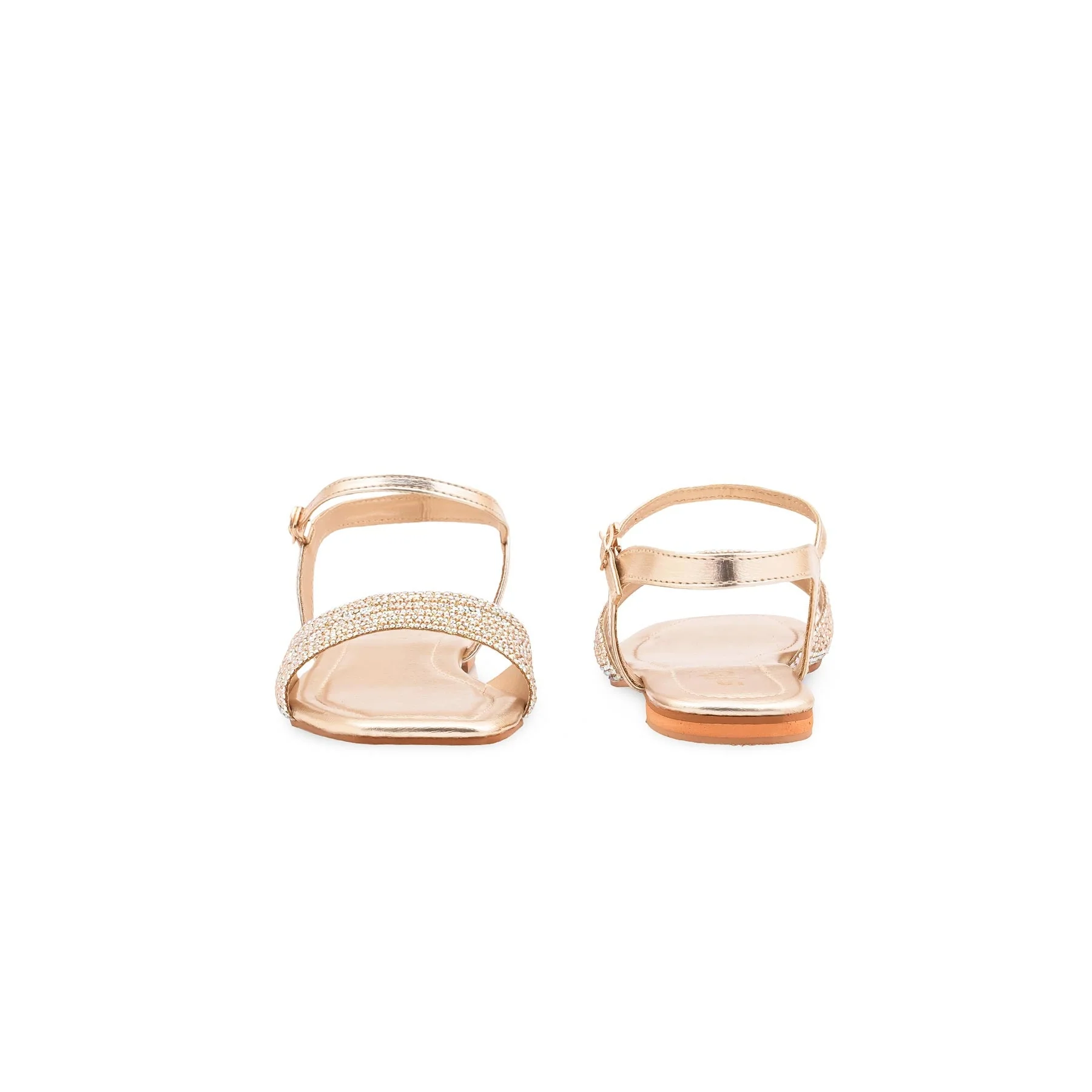 Golden Fancy Sandal For Ladies FN6297 - Image 4