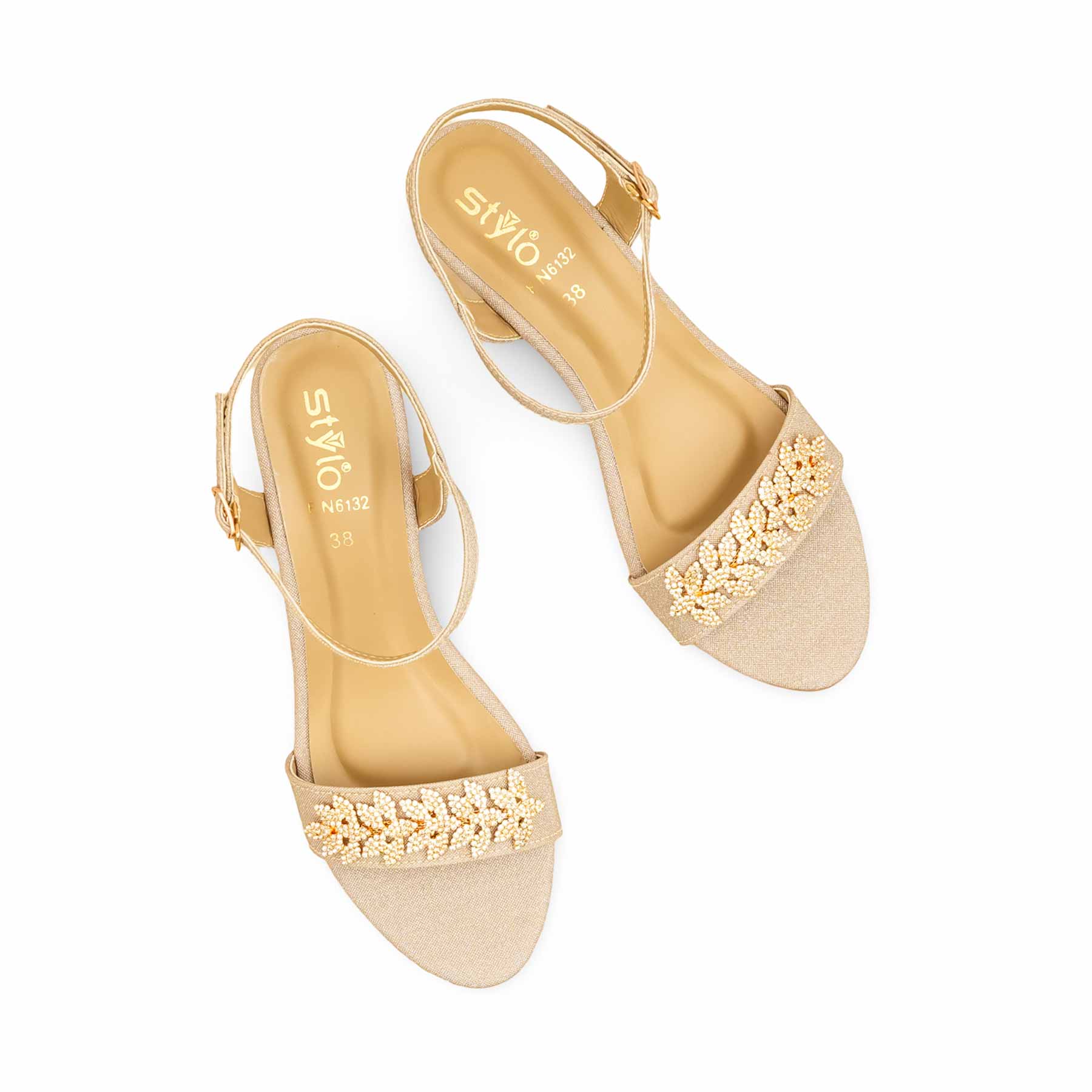 Golden Fancy Sandal For Women FN6132 - Image 5