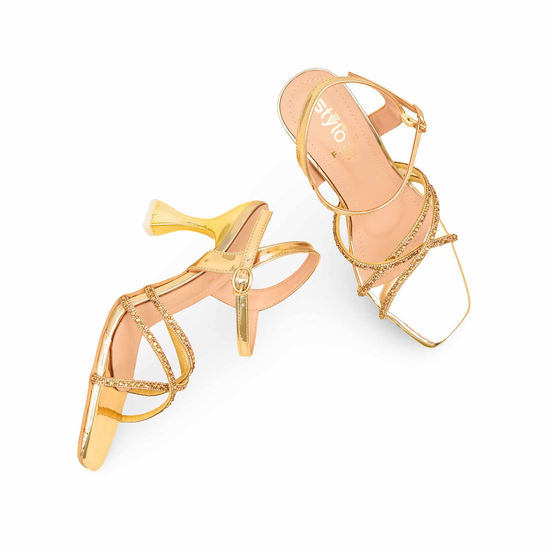 Golden Fancy Sandal For Women FN6197 - Image 5