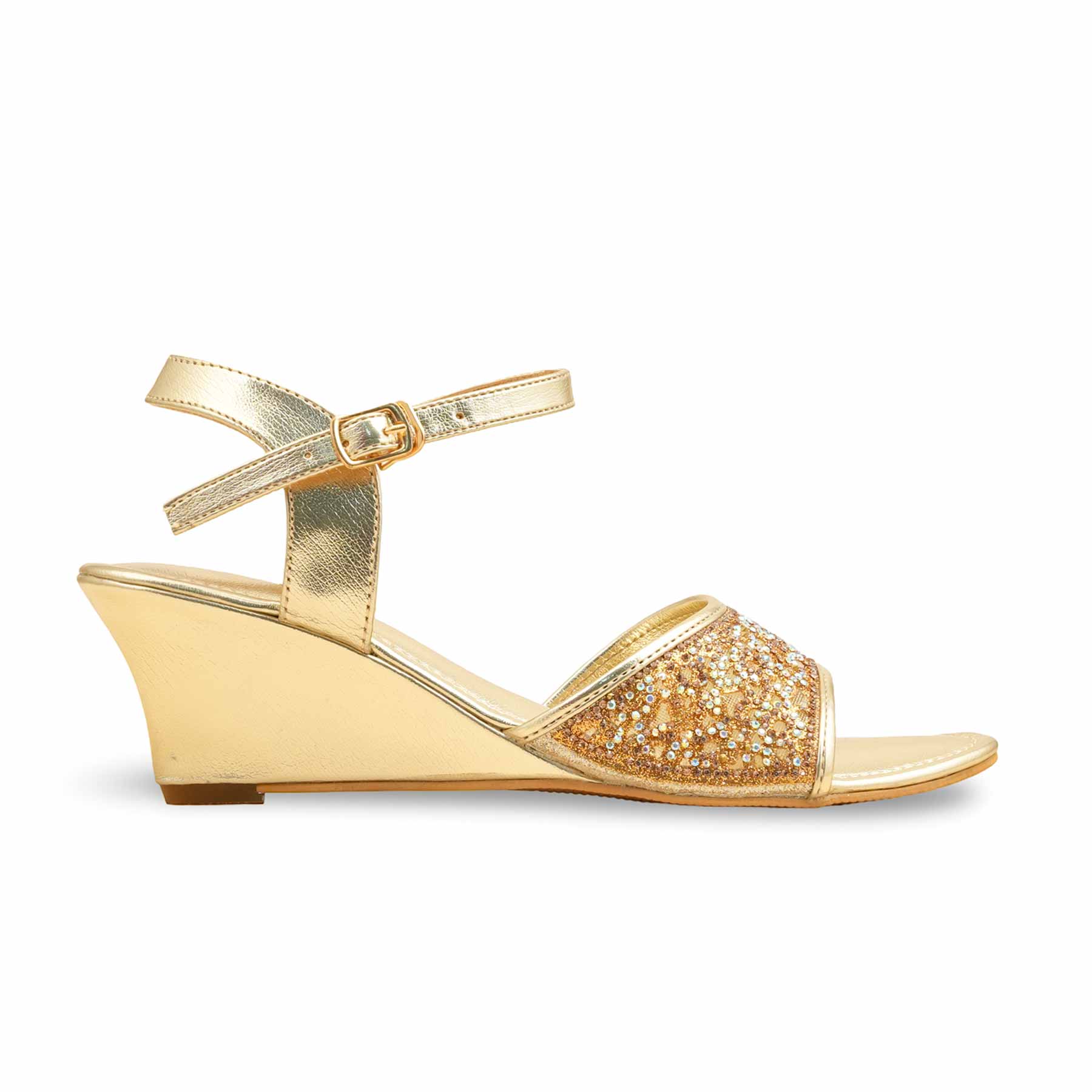 Golden Fancy Sandal For Women FN6201 - Image 2