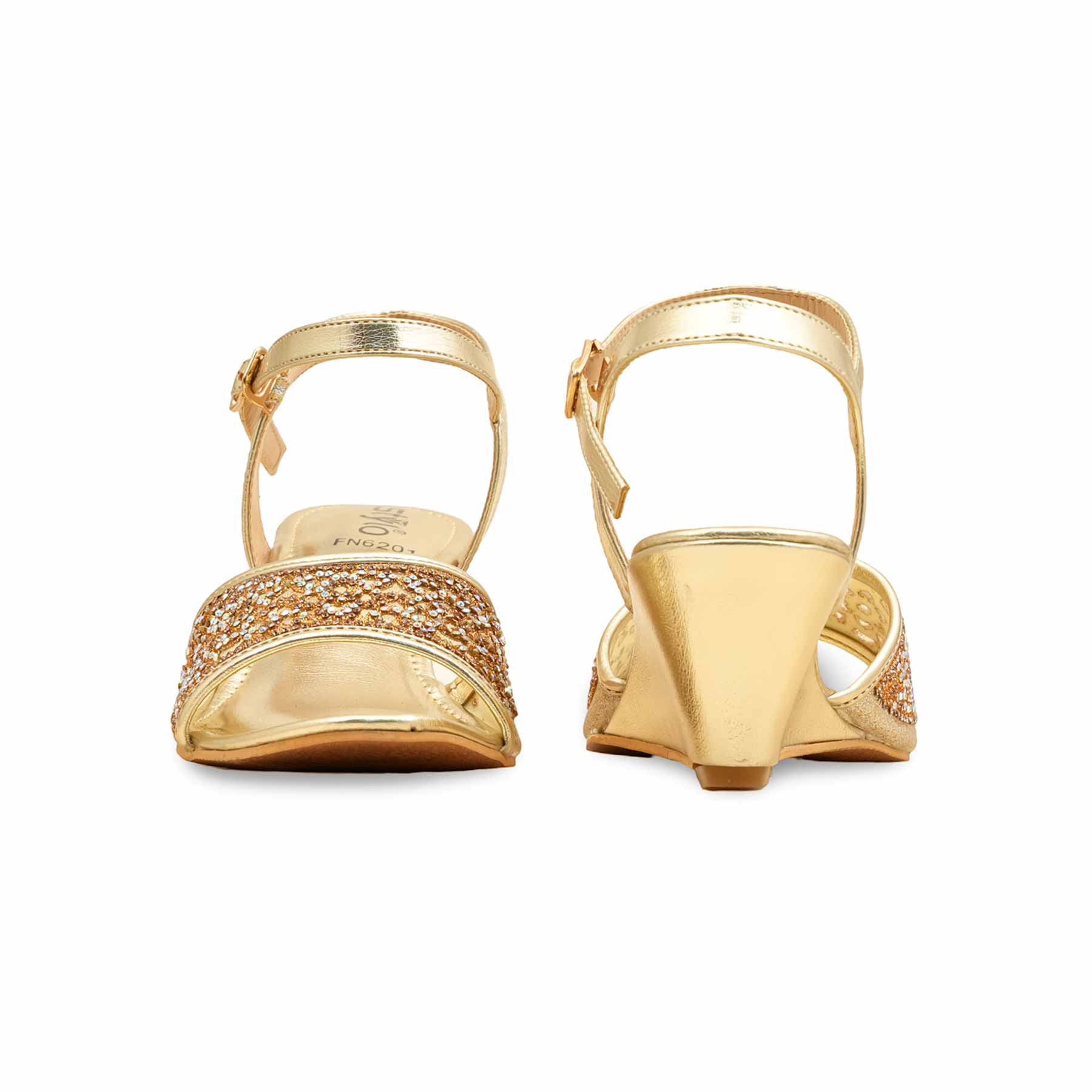 Golden Fancy Sandal For Women FN6201 - Image 4