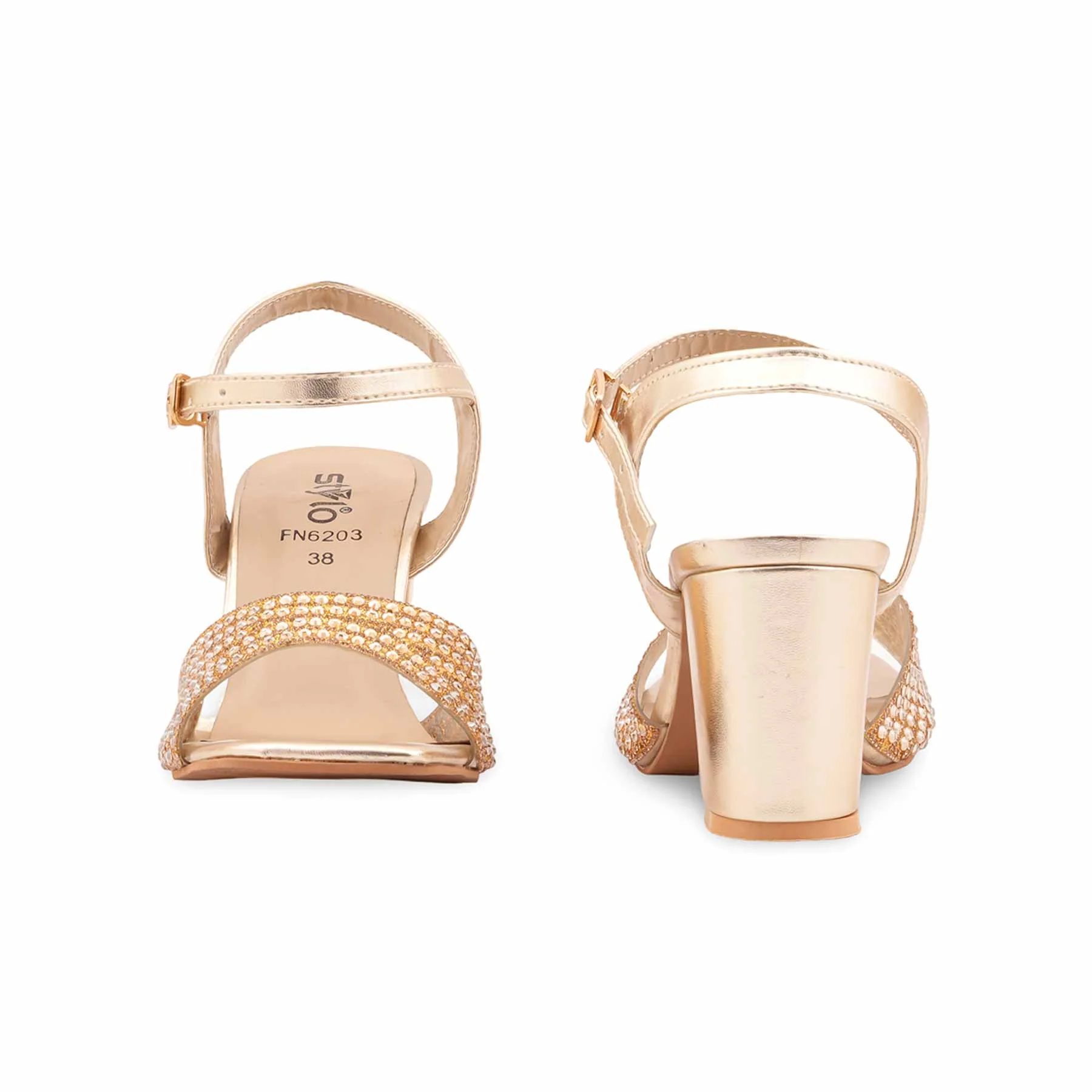 Golden Fancy Sandal For Women FN6203 - Image 4