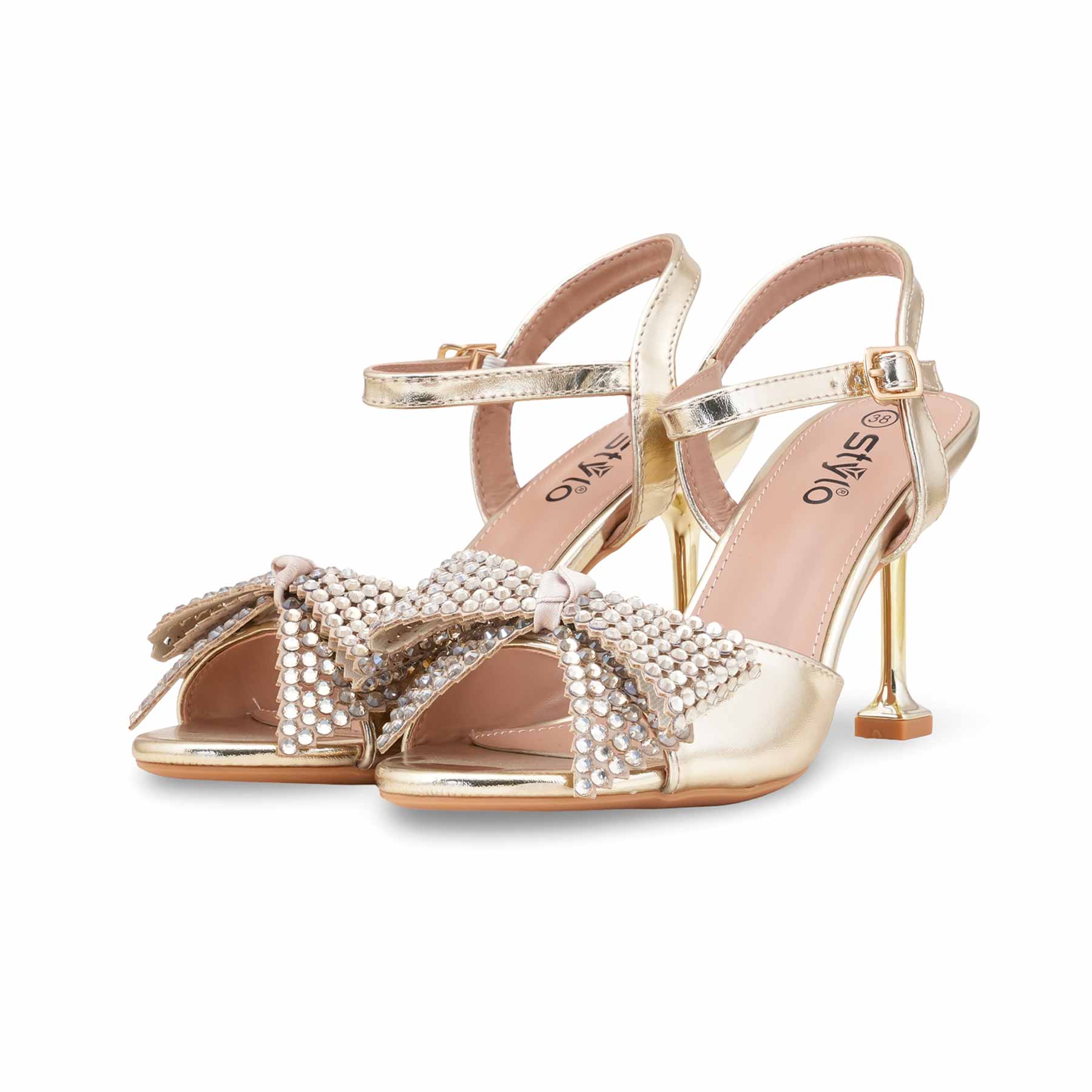 Golden Fancy Sandal For Women FN6236 - Image 3