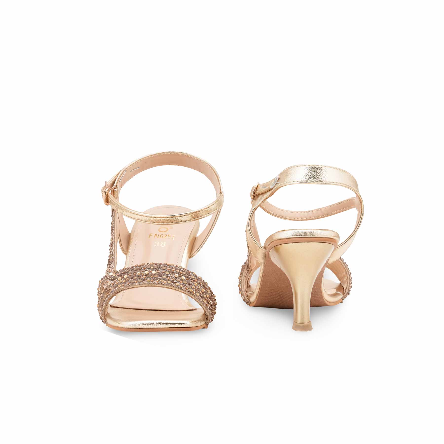 Golden Fancy Sandal For Women FN6251 - Image 4