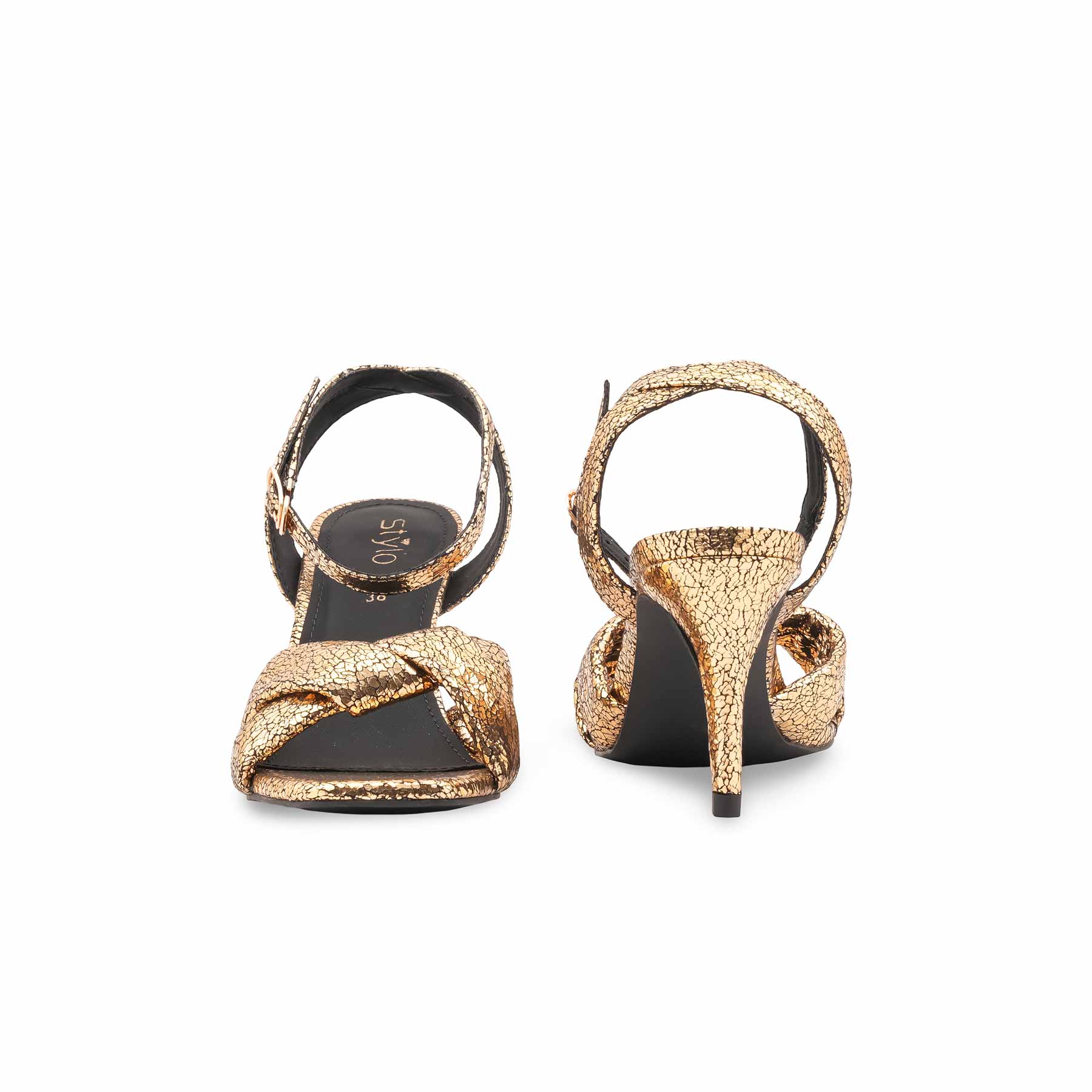 Golden Fancy Sandal For Women FN6253 - Image 4