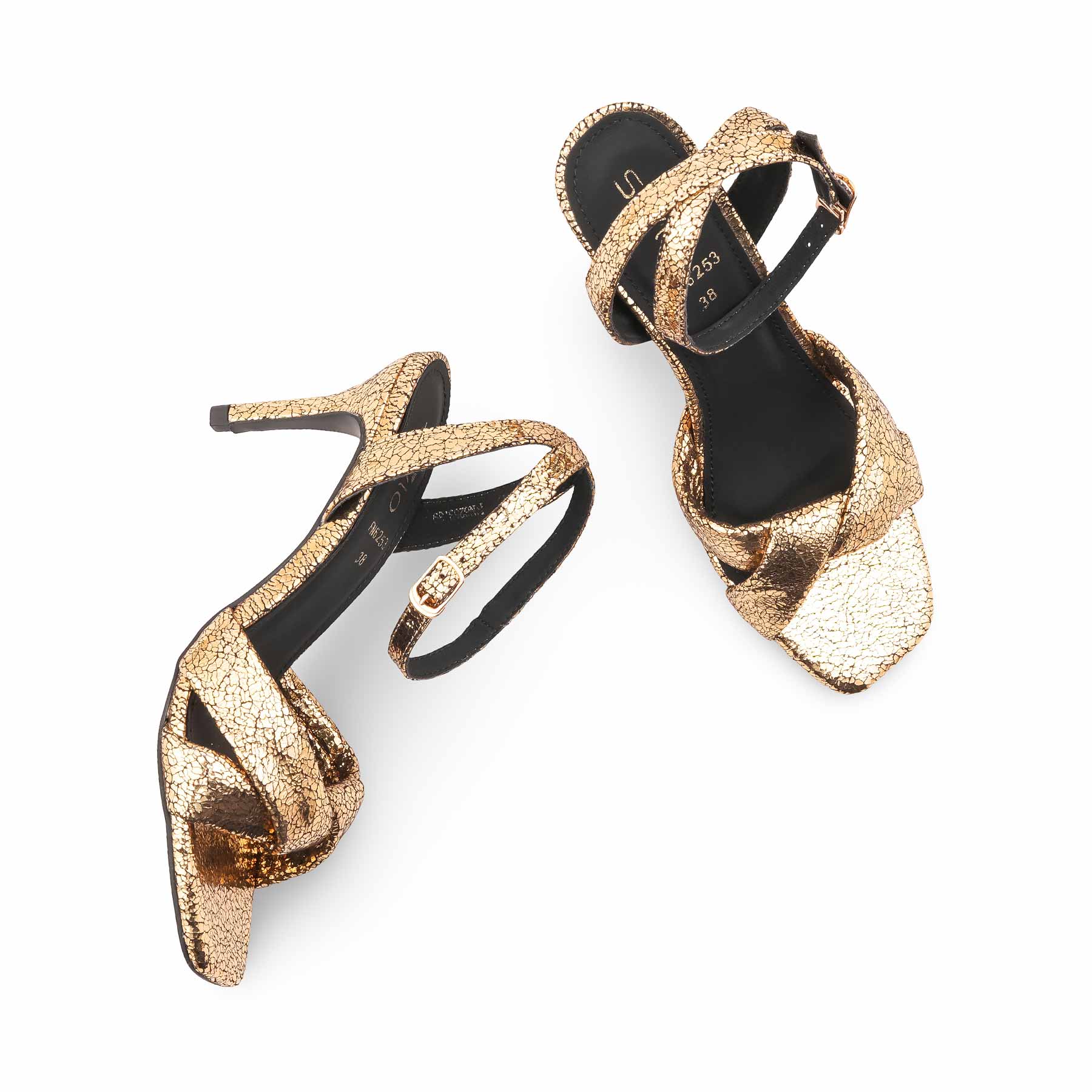 Golden Fancy Sandal For Women FN6253 - Image 5