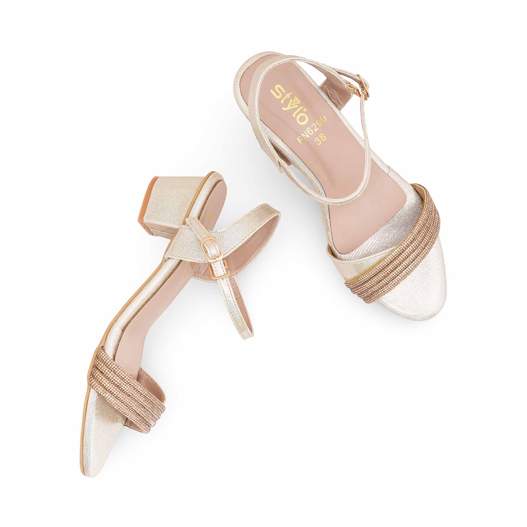 Golden Fancy Sandal For Women FN6290 - Image 5