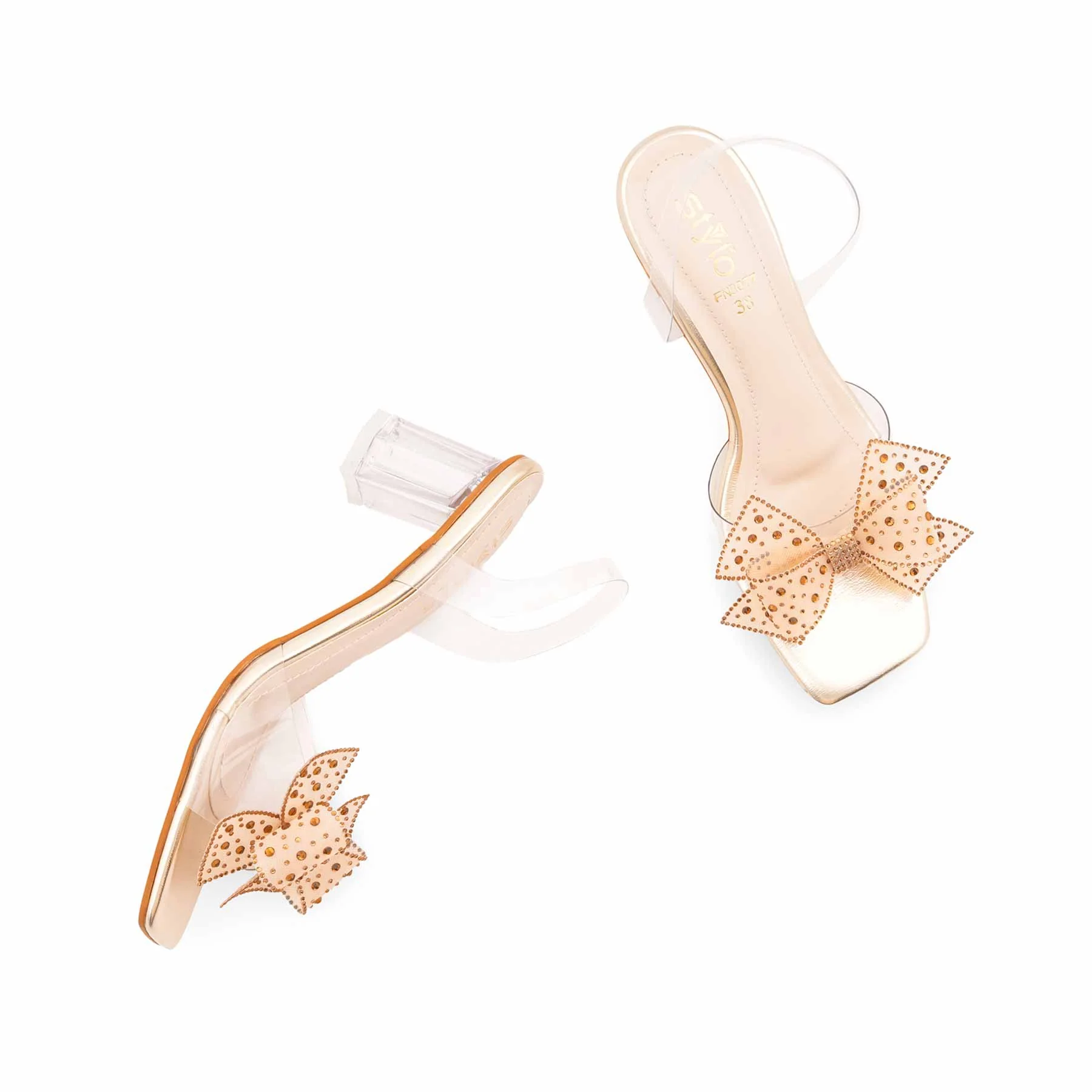 Golden Fancy Sandal For Women FN8077 - Image 5