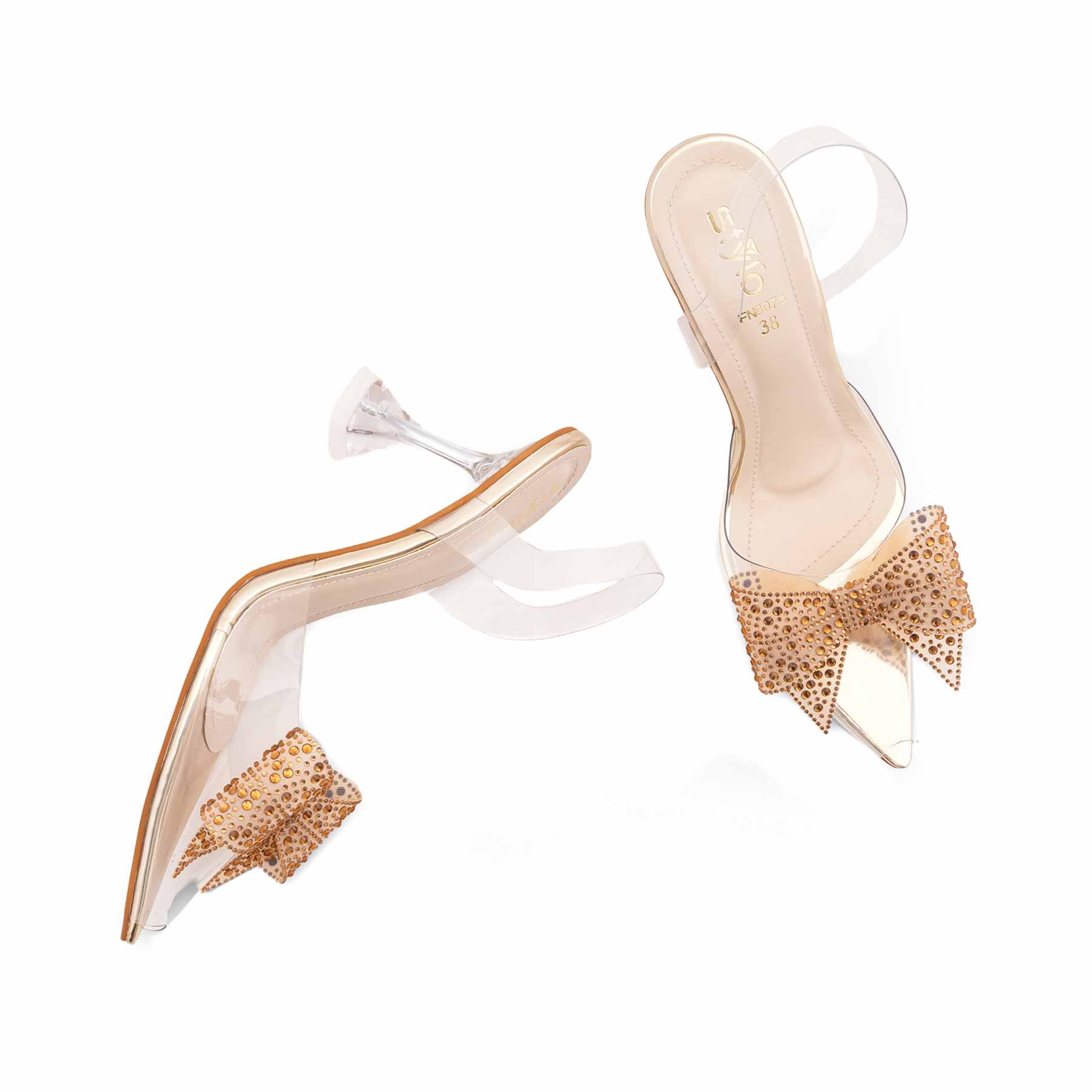 Golden Fancy Sandal For Women FN8078 - Image 5