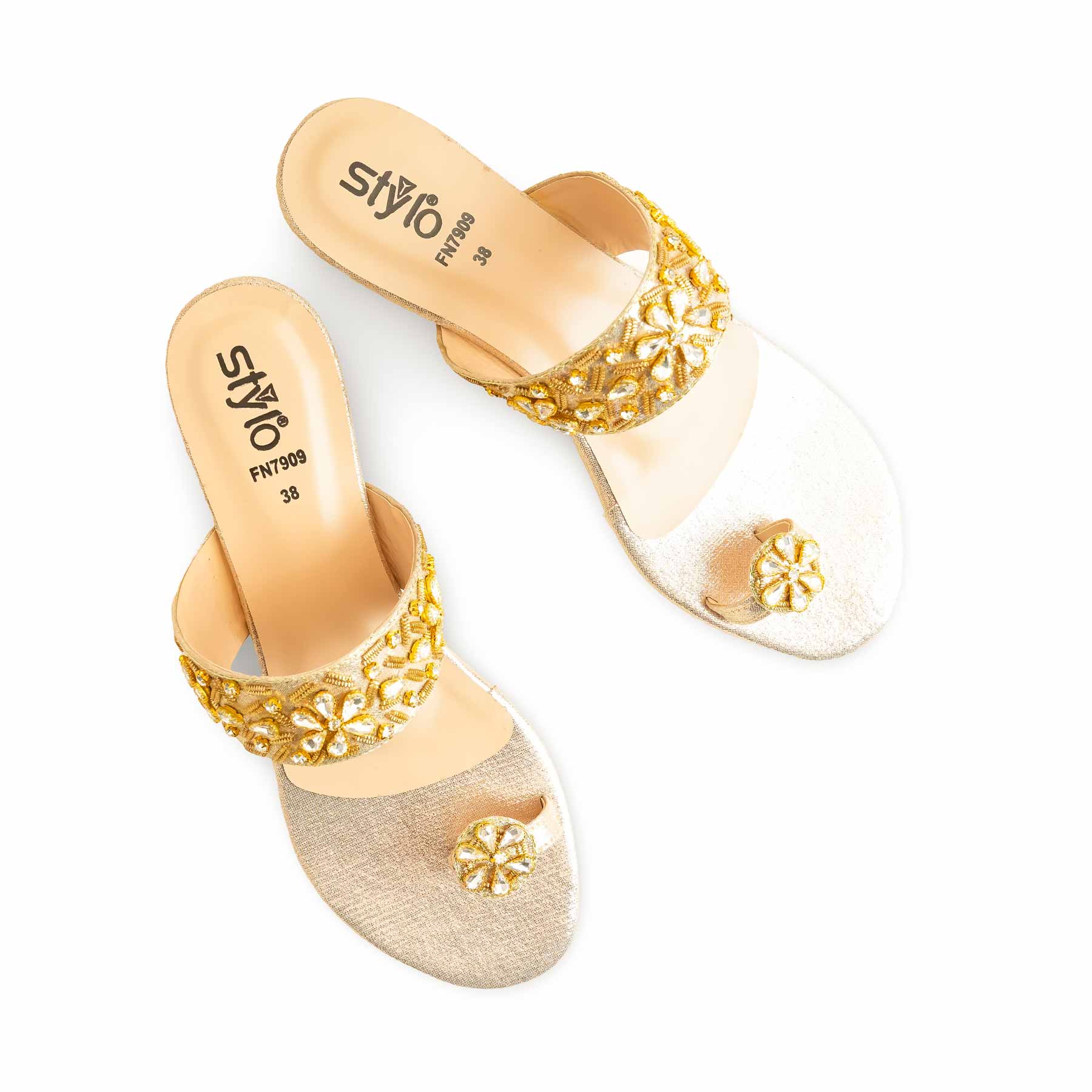 Golden Fancy Chappal FN7909 - Image 5