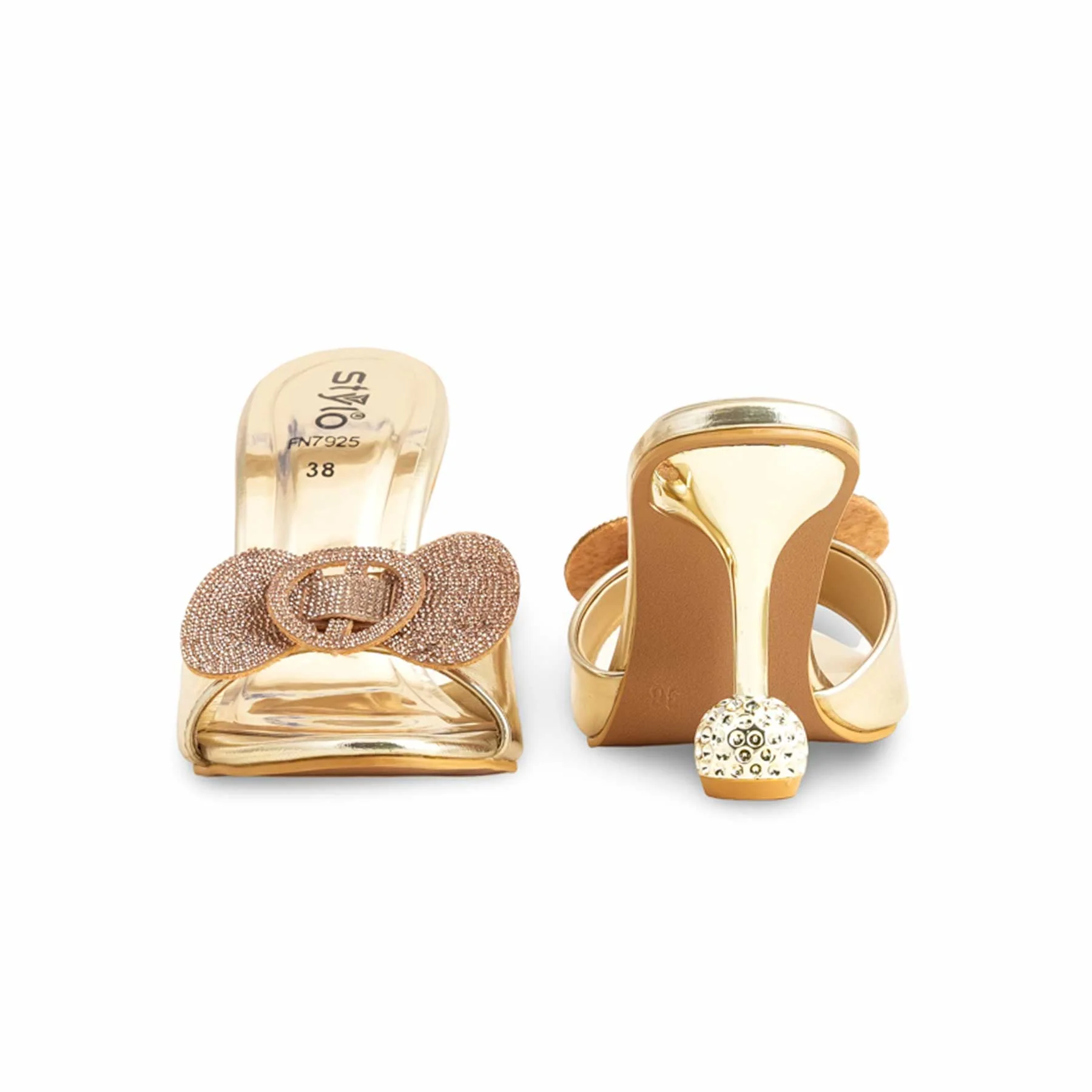 Golden Fancy Bridal Slipper FN7925 - Image 4