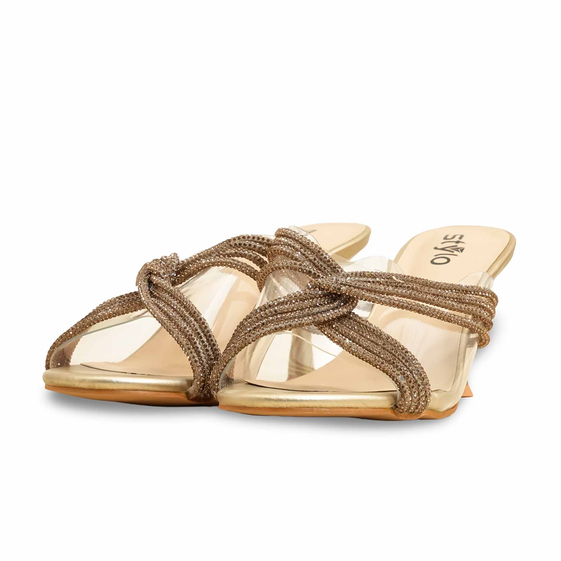 Golden Fancy Bridal Slipper FN7973 - Image 3