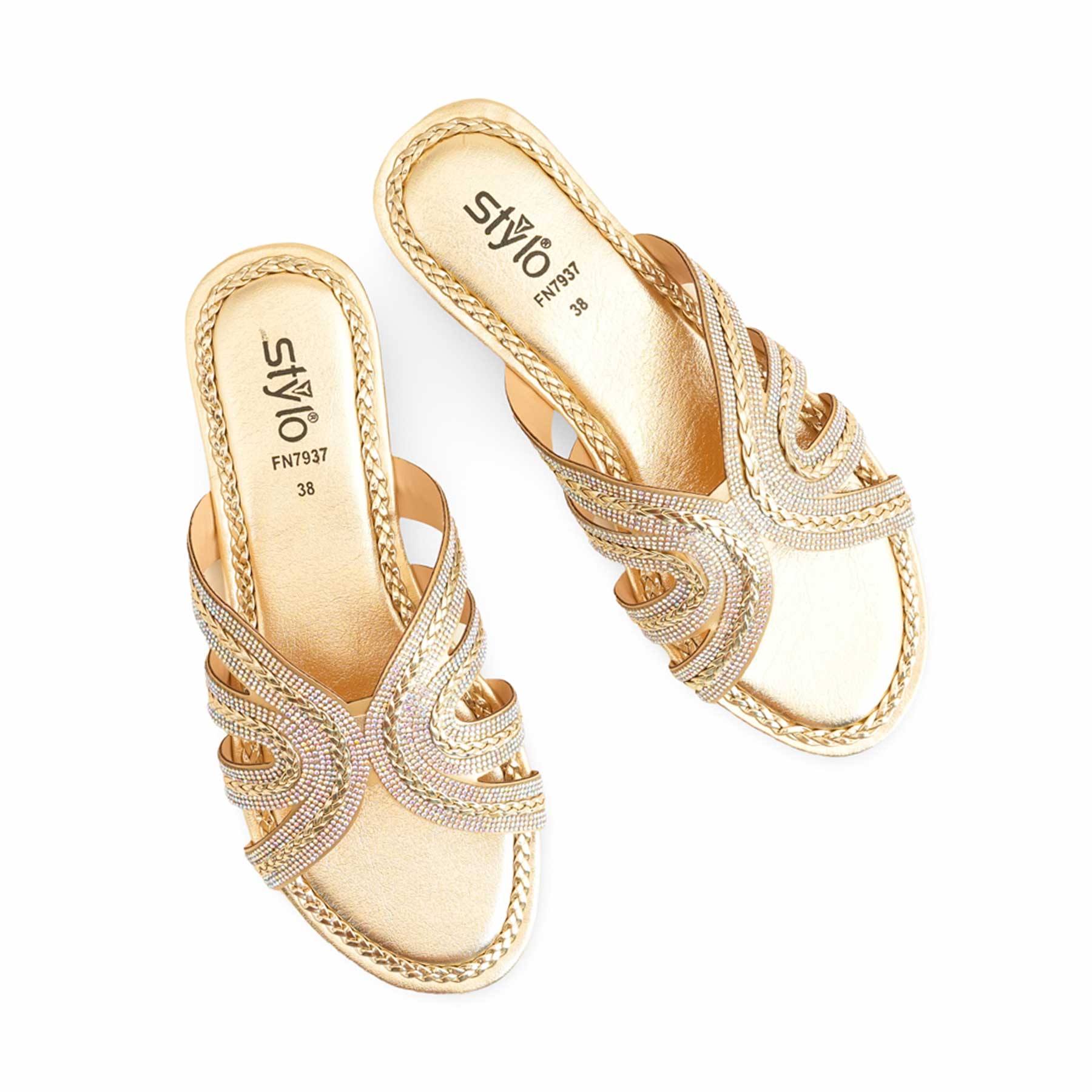 Golden Fancy Slipper For Ladies FN7937 - Image 5