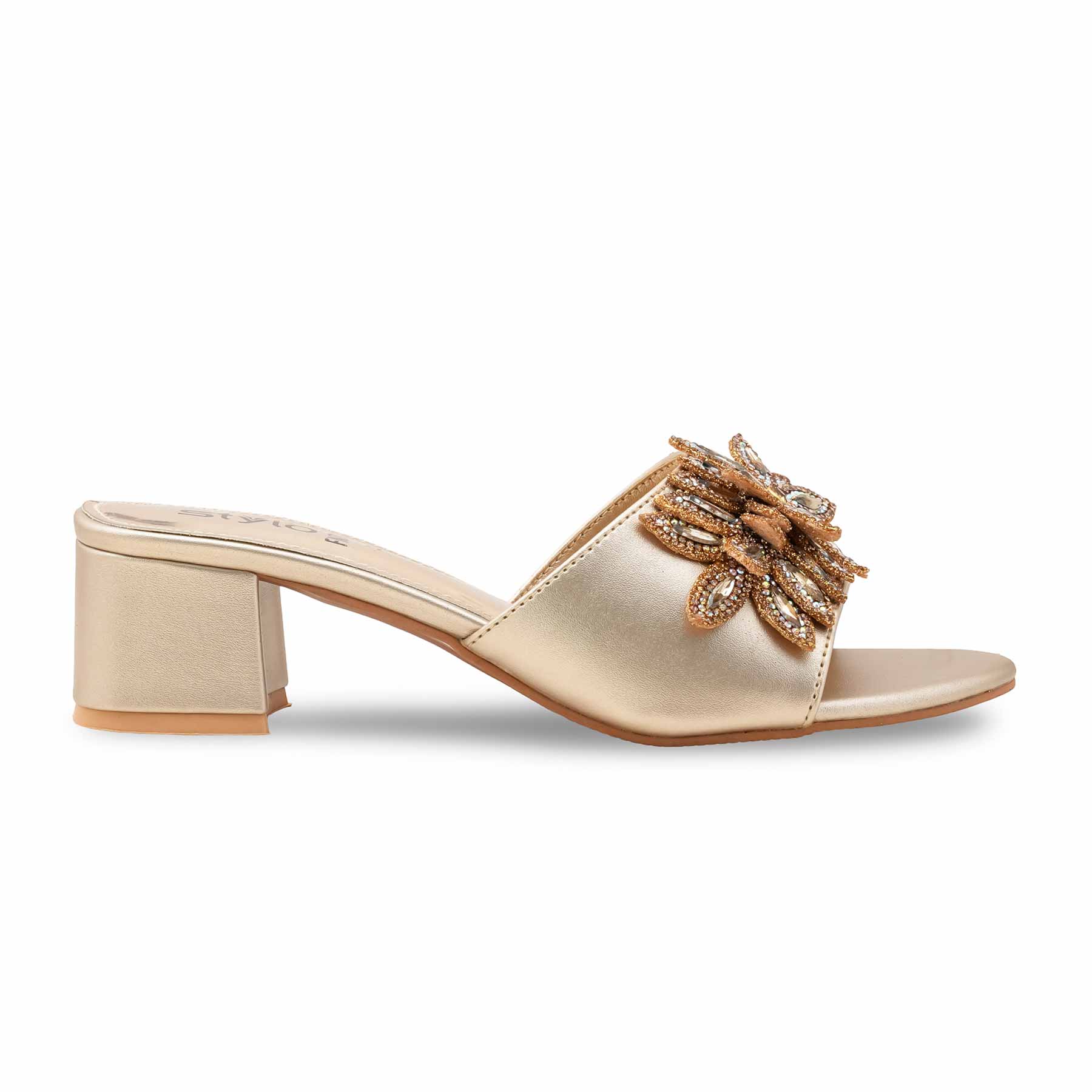 Golden Fancy Slipper For Ladies FN7976 - Image 2