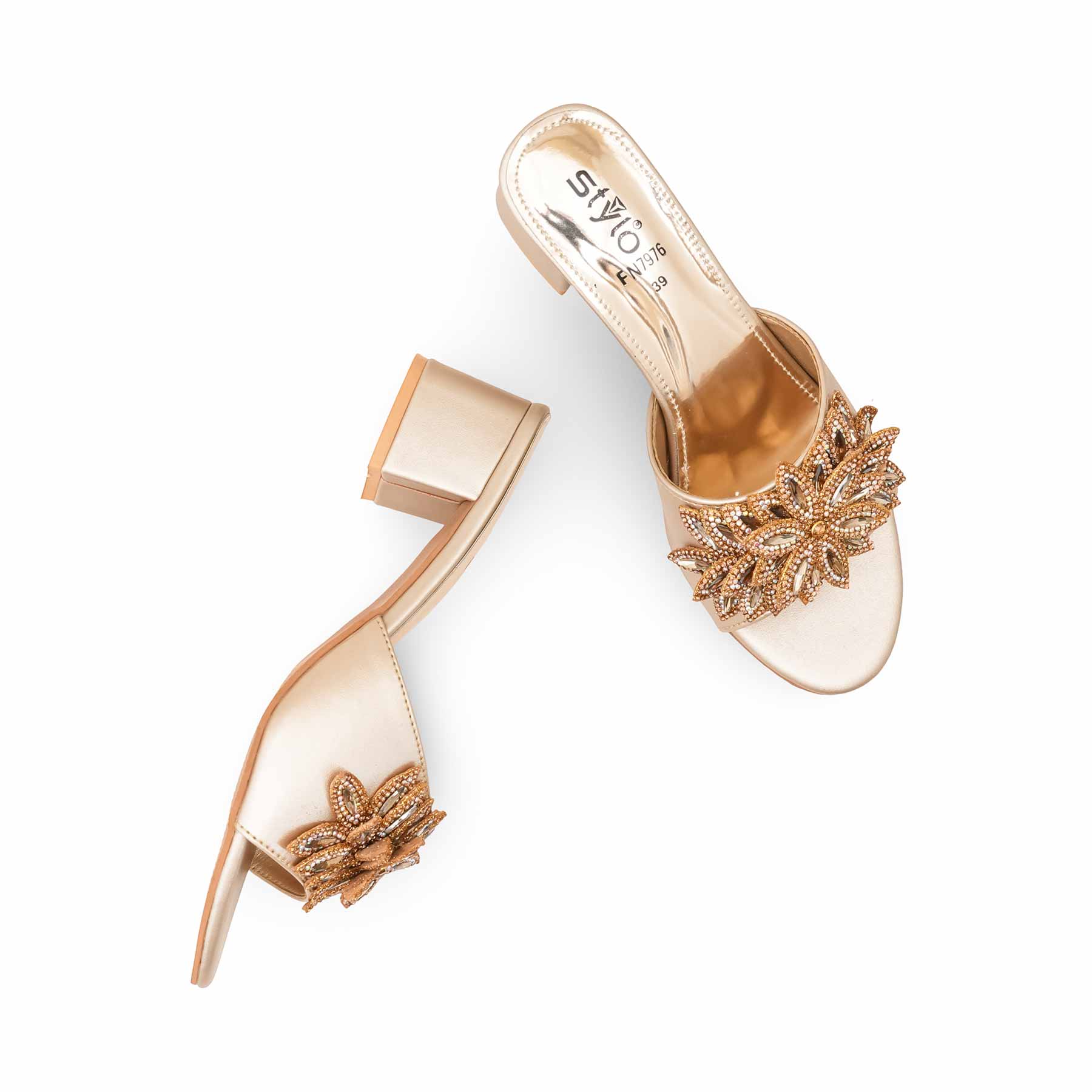 Golden Fancy Slipper For Ladies FN7976 - Image 5