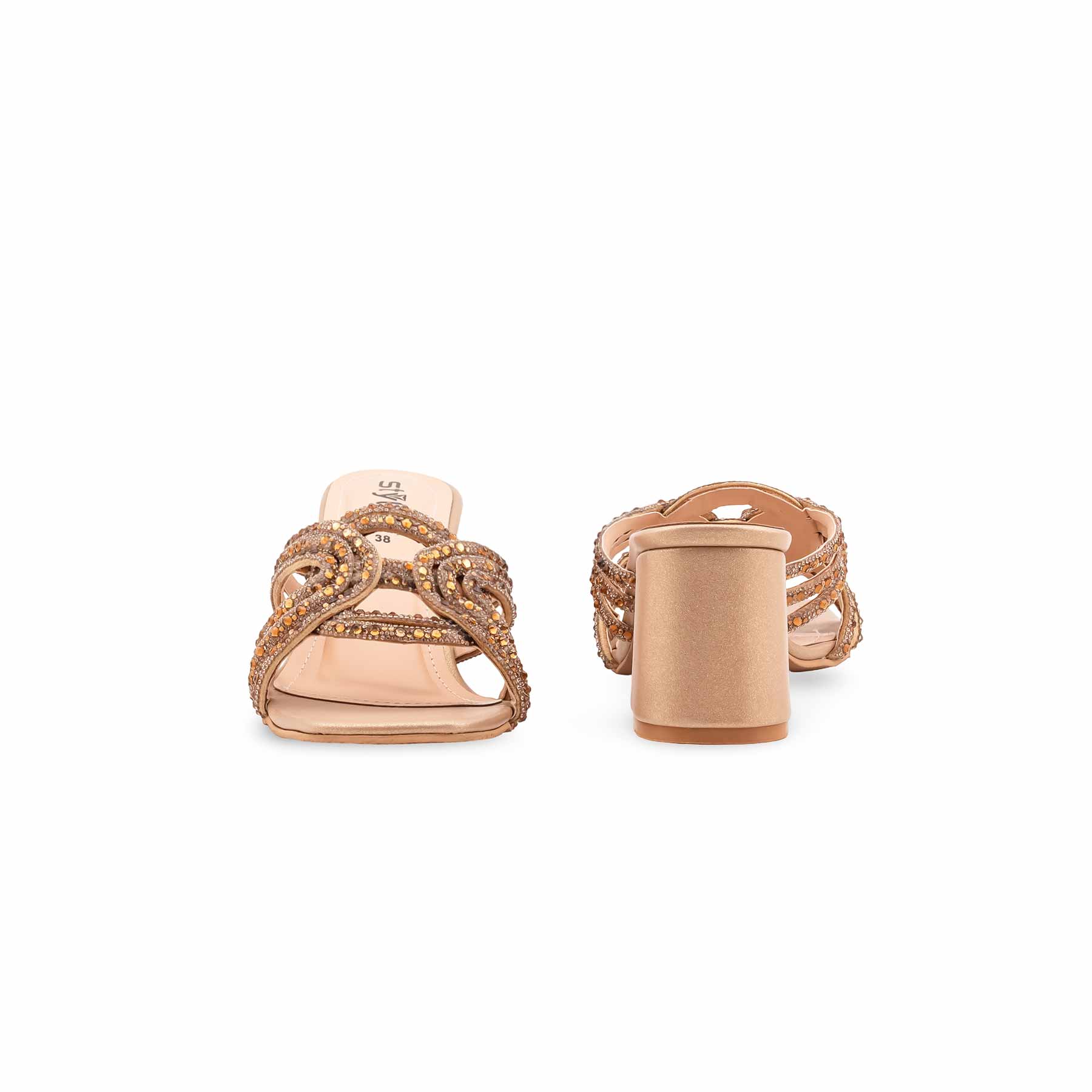 Golden Fancy Slipper For Ladies FN7987 - Image 4