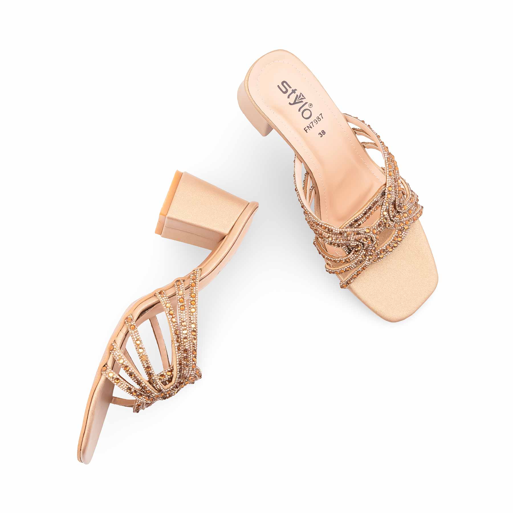Golden Fancy Slipper For Ladies FN7987 - Image 5