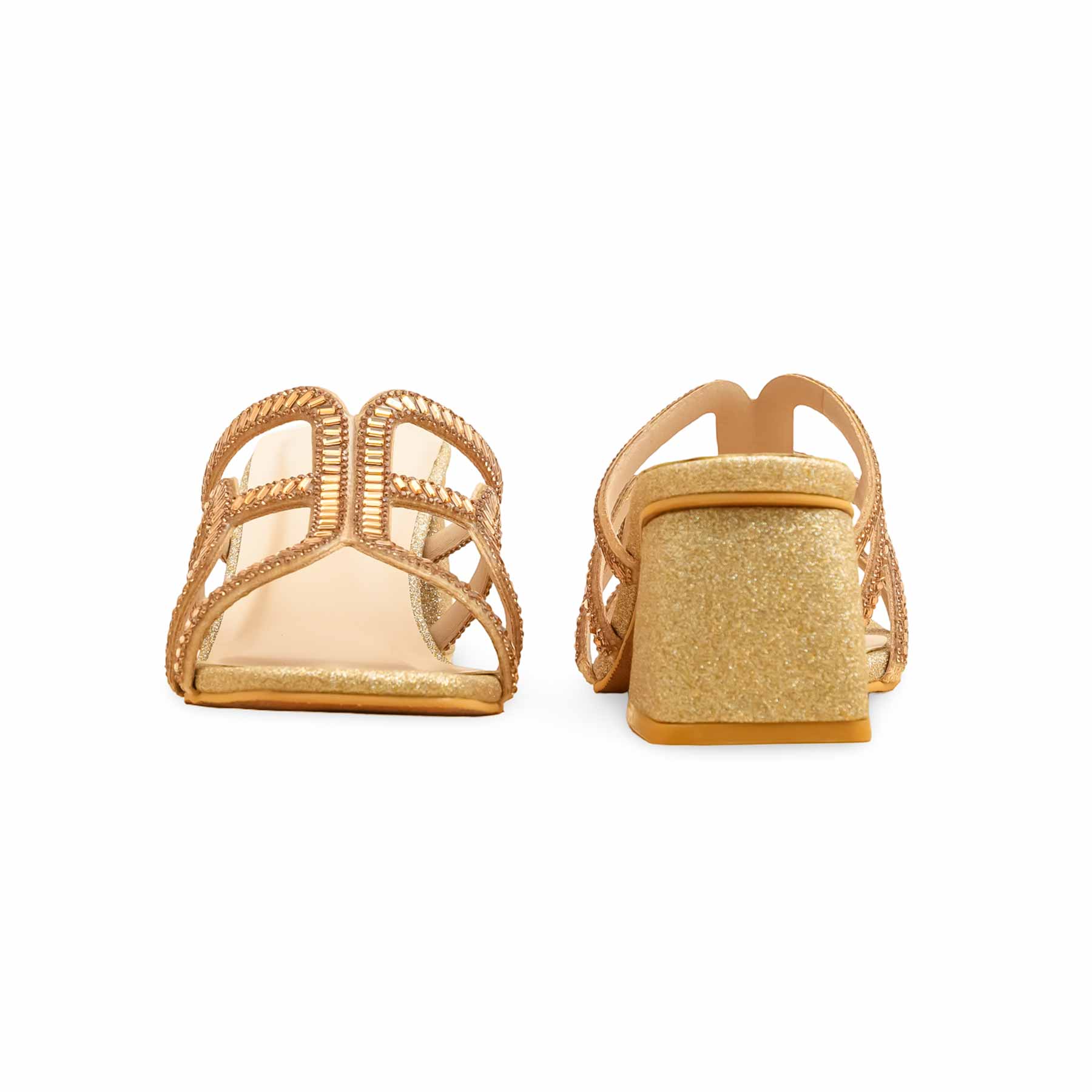 Golden Fancy Slipper For Ladies FN7994 - Image 4