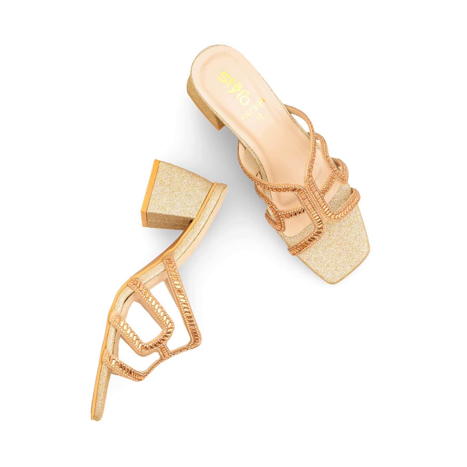 Golden Fancy Slipper For Ladies FN7994 - Image 5